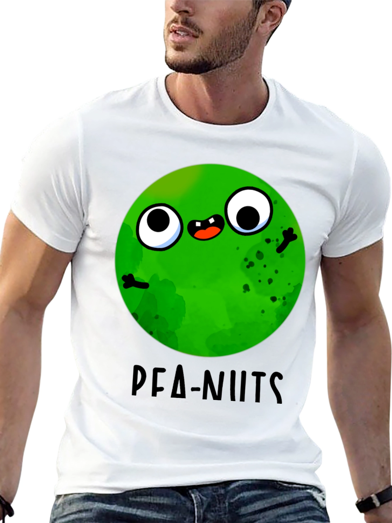 Funny Pea-nuts Graphic T-Shirt - Unisex Black Tee