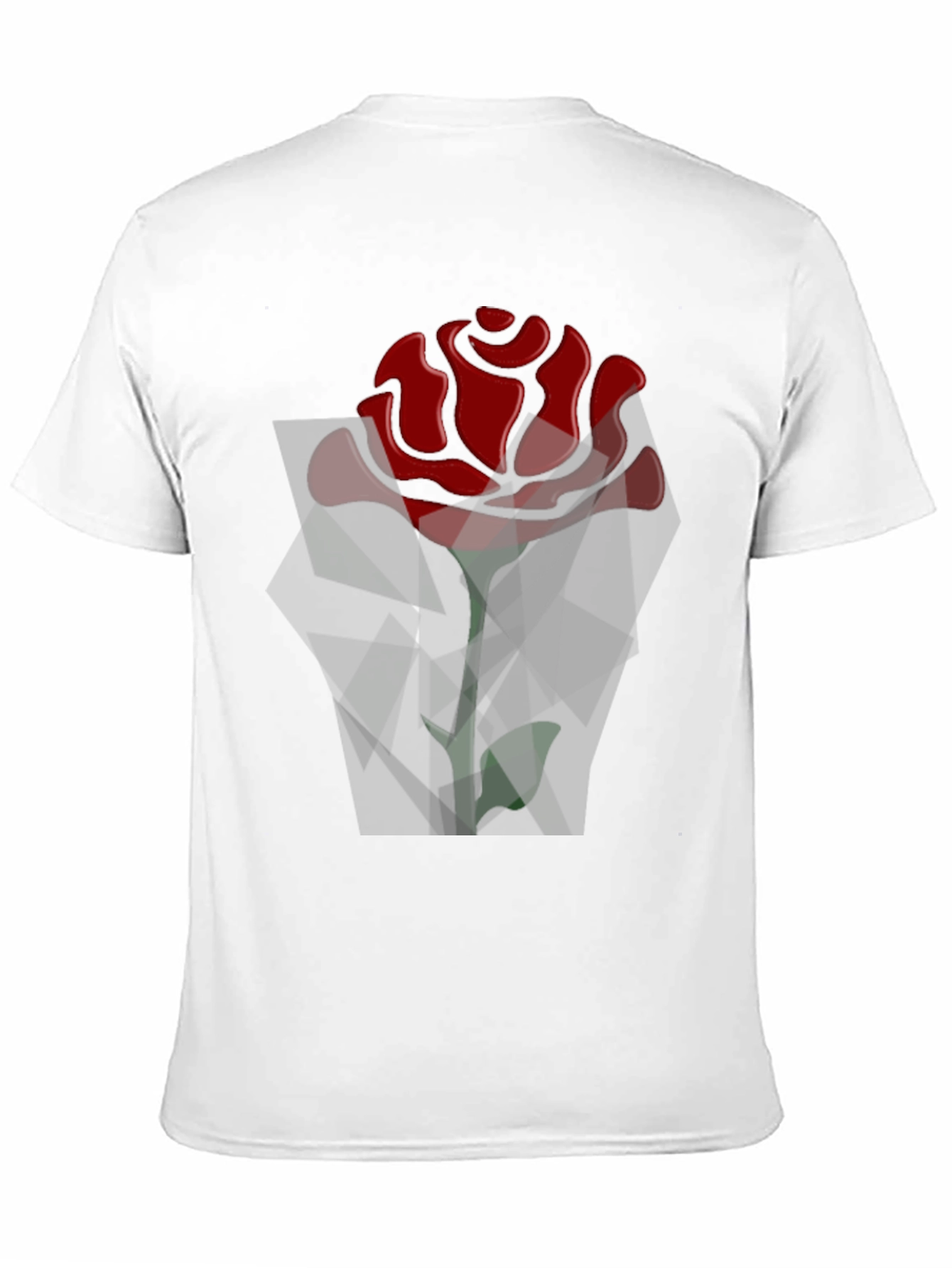 Geometric Rose Graphic Black T-Shirt