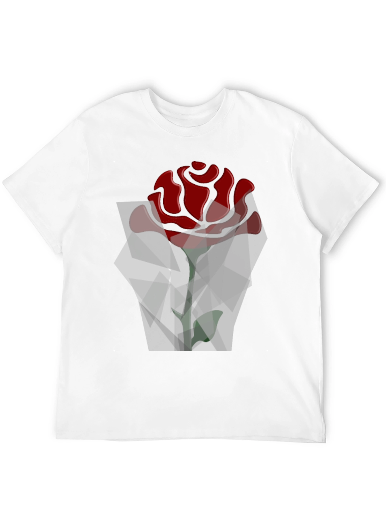 Geometric Rose Graphic Black T-Shirt