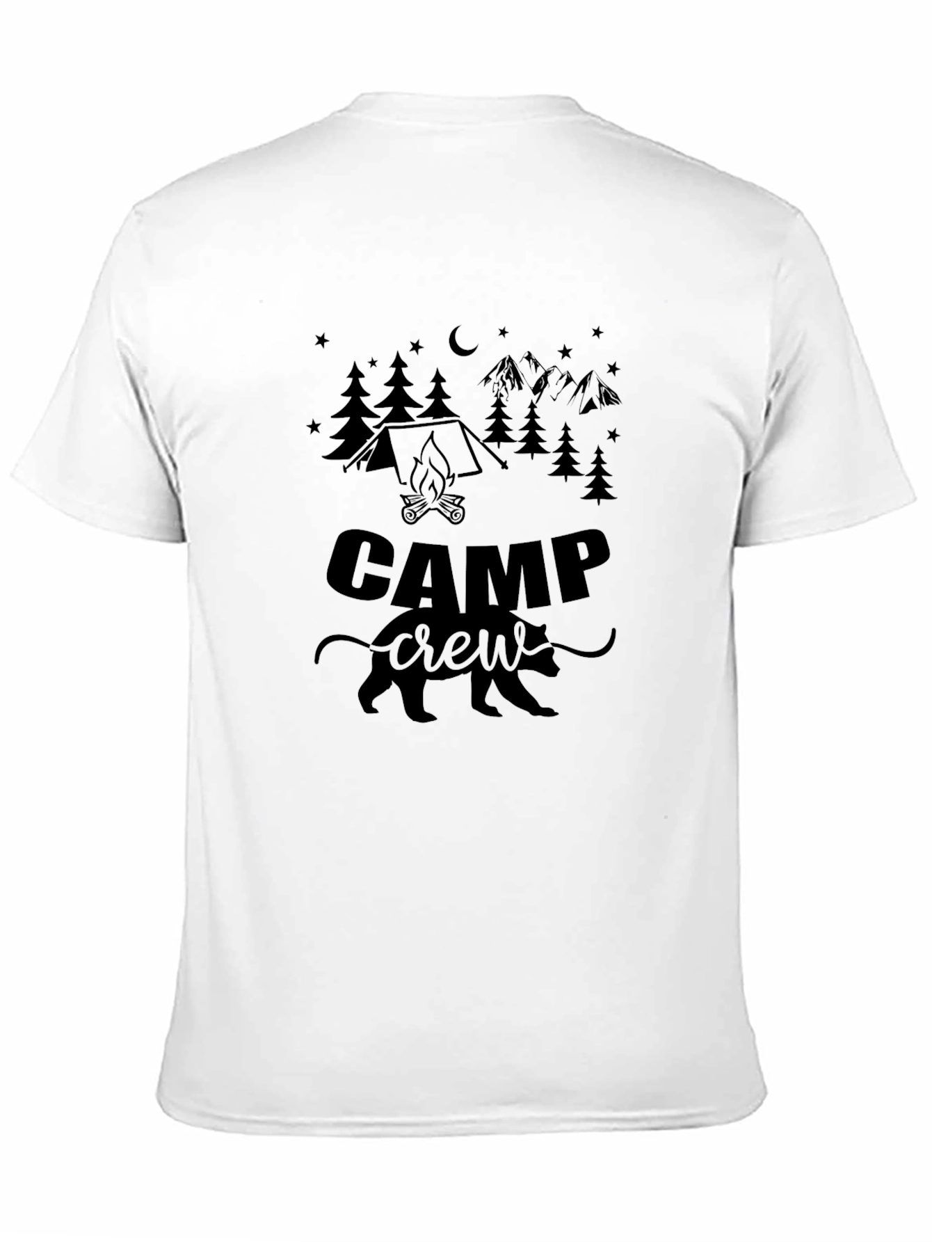 Camp Crew Black Graphic T-Shirt