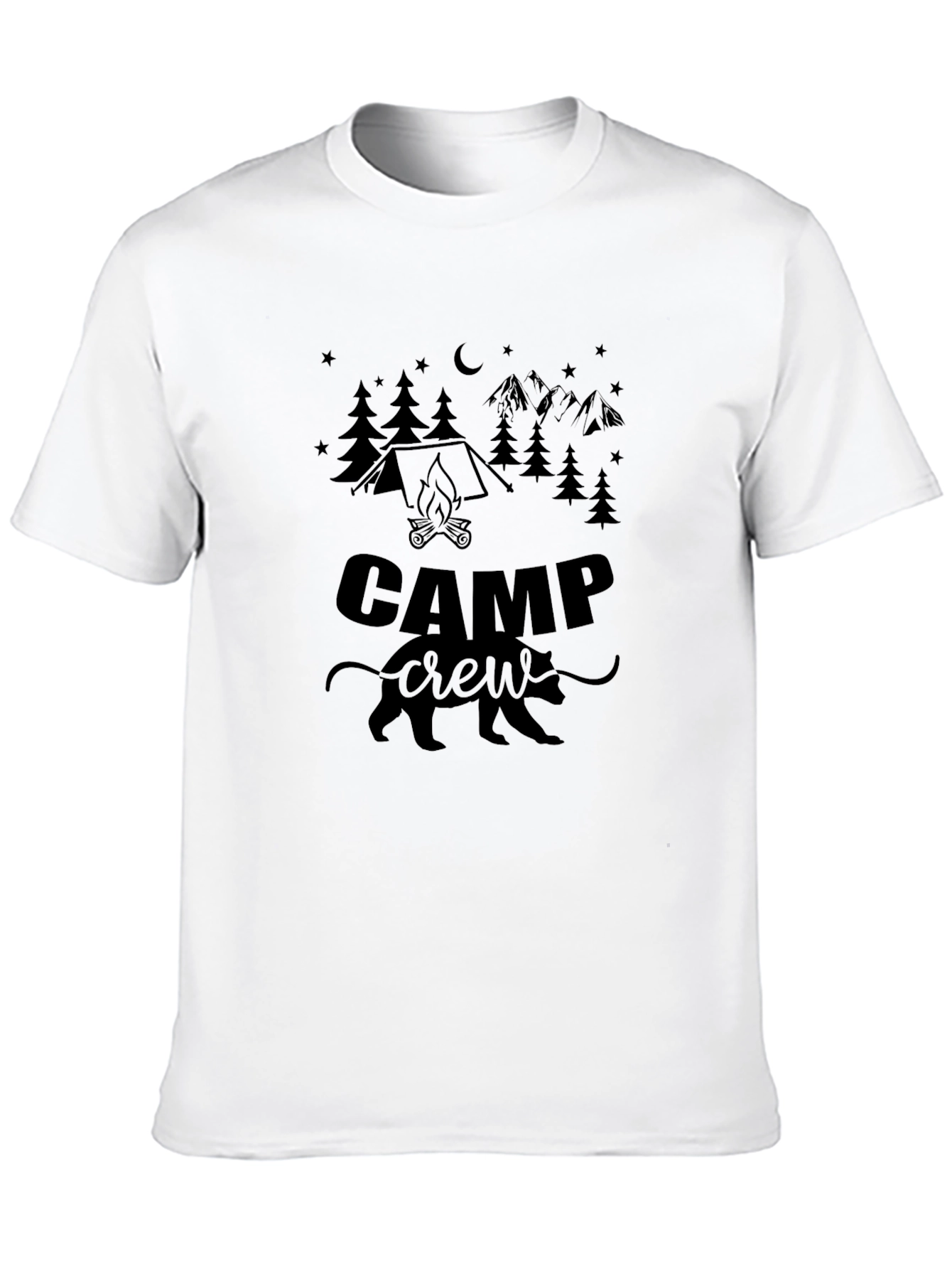 Camp Crew Black Graphic T-Shirt