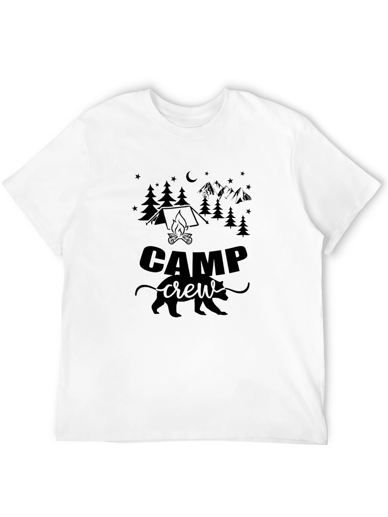 Camp Crew Black Graphic T-Shirt