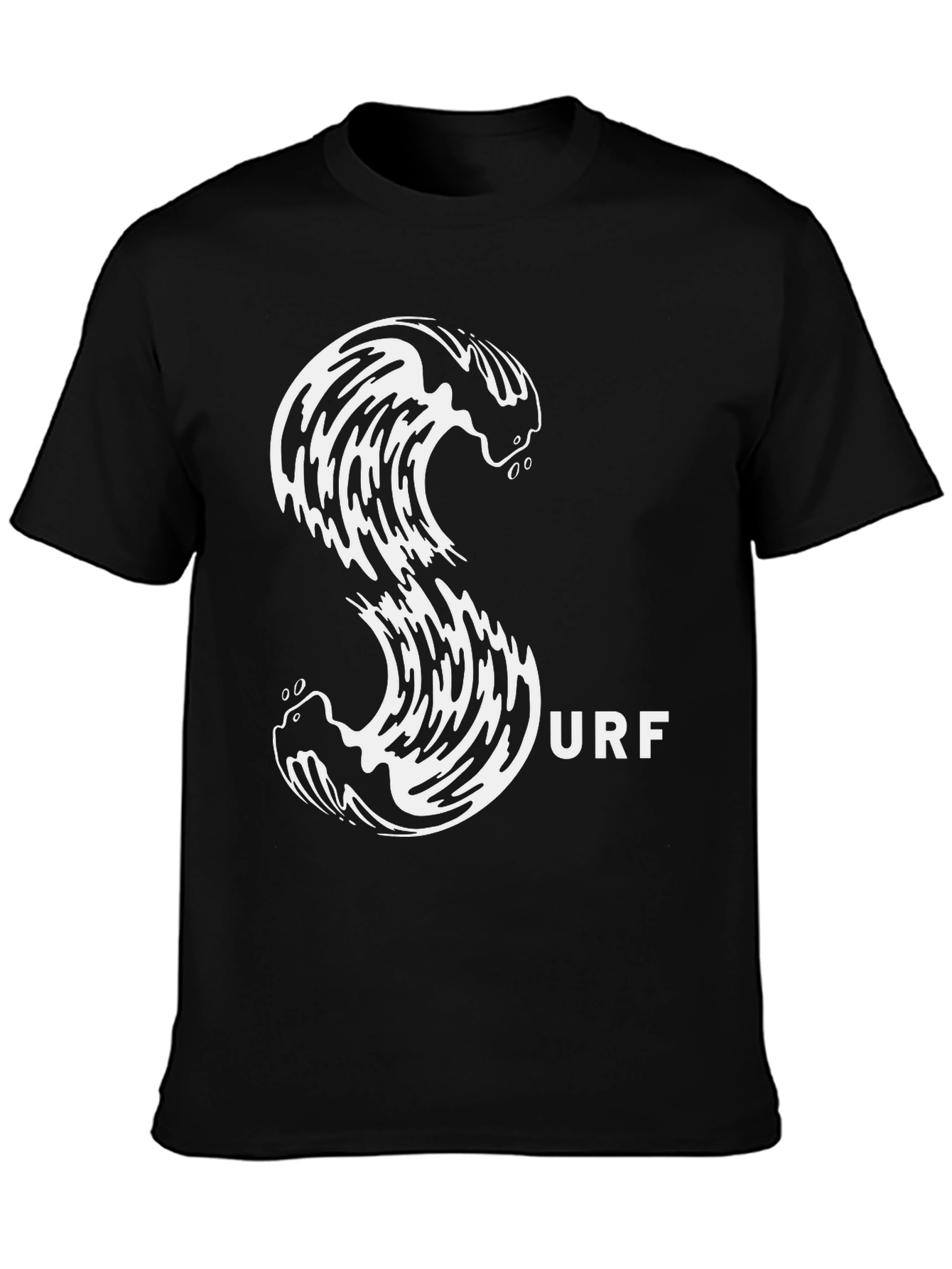 Surf Wave Graphic Tee - Black