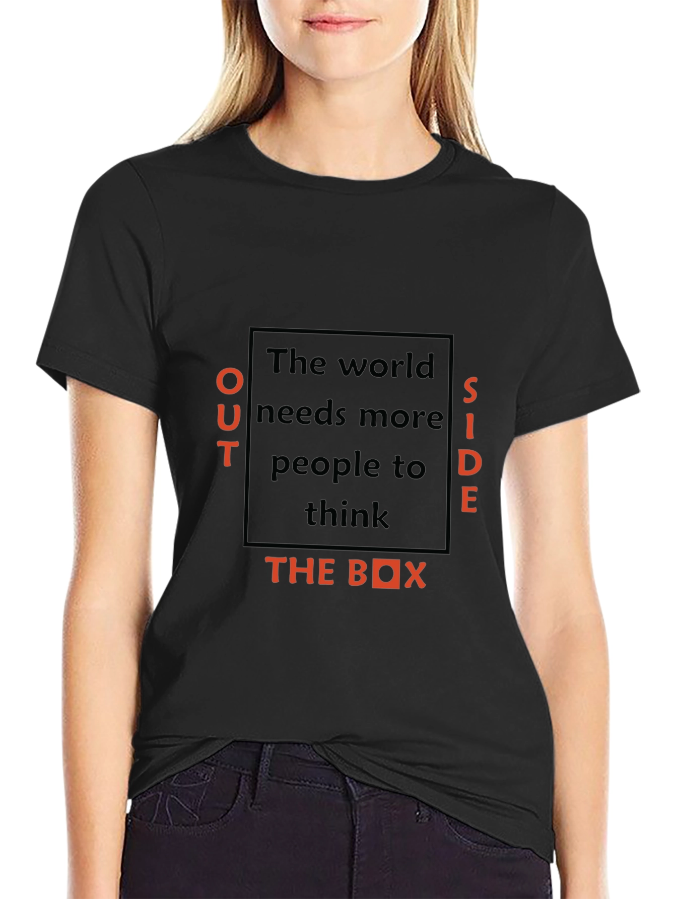 Think Outside the Box Black T-Shirt