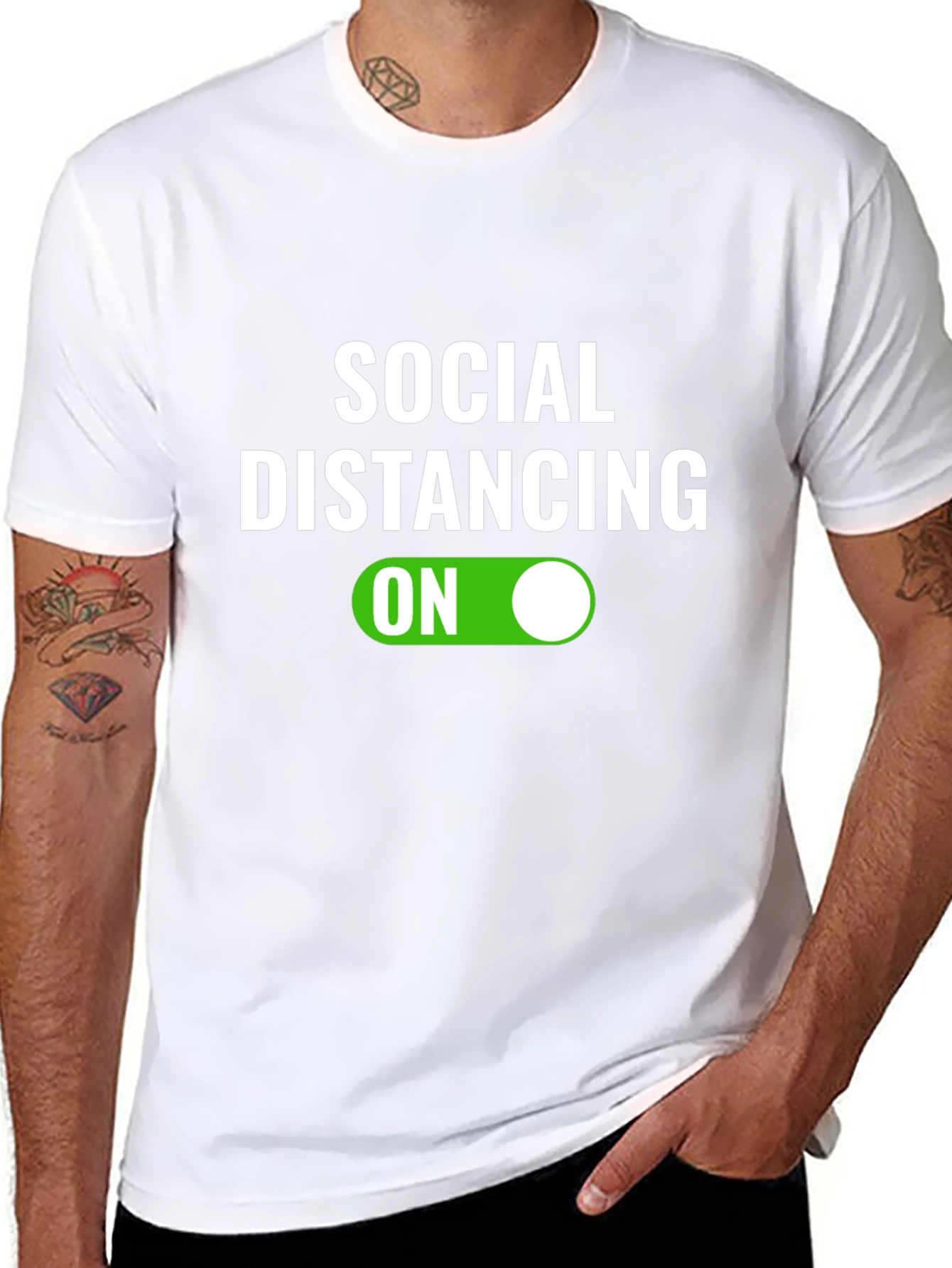 Social Distancing ON T-Shirt - Funny Graphic Tee