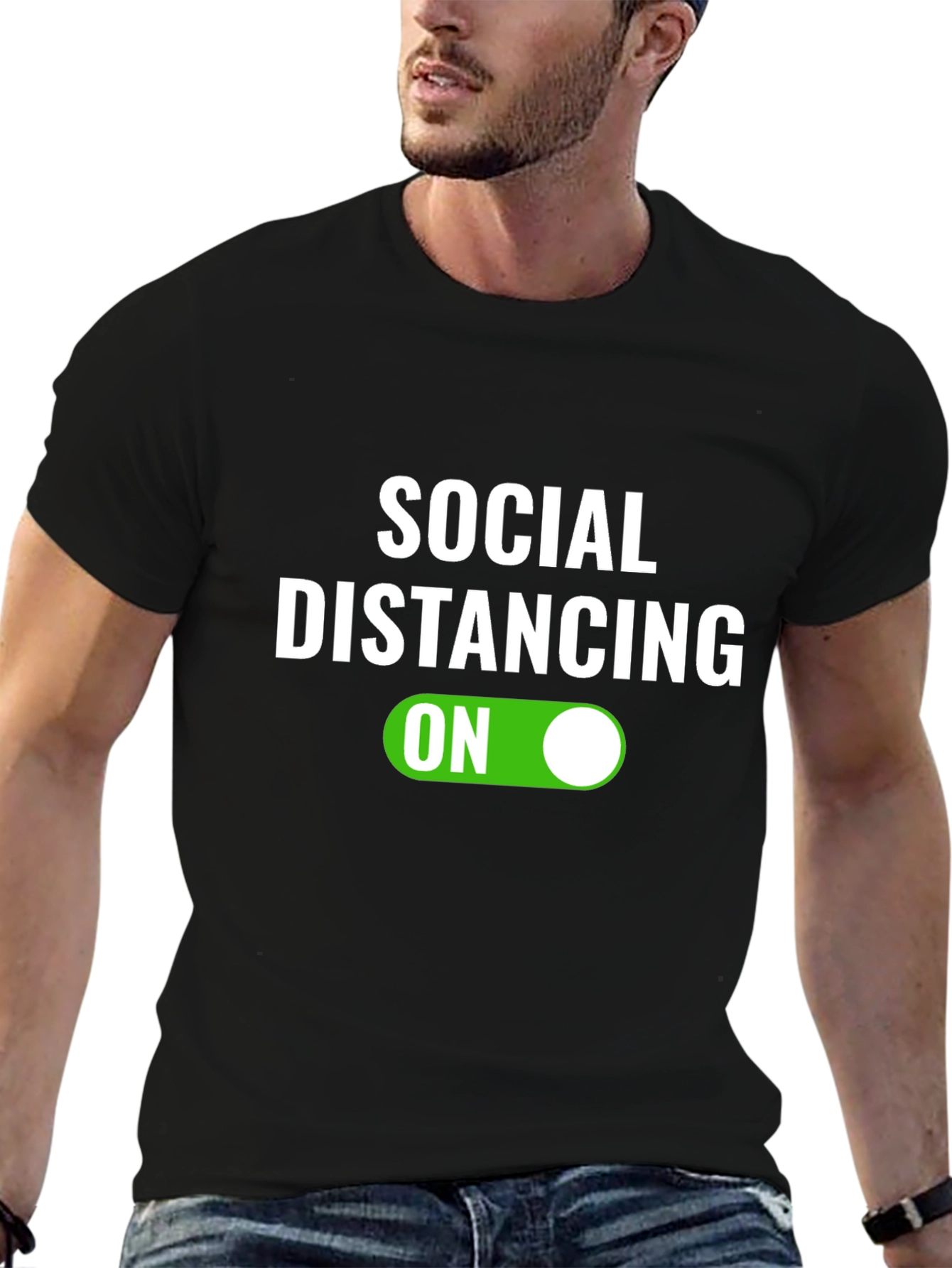 Social Distancing ON T-Shirt - Funny Graphic Tee
