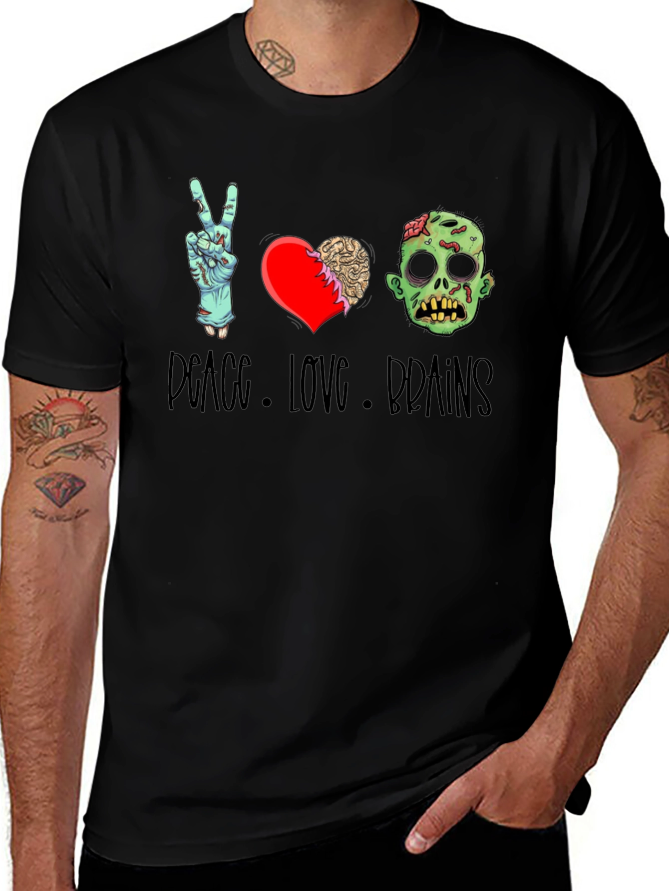 Peace Love Brains Graphic Tee
