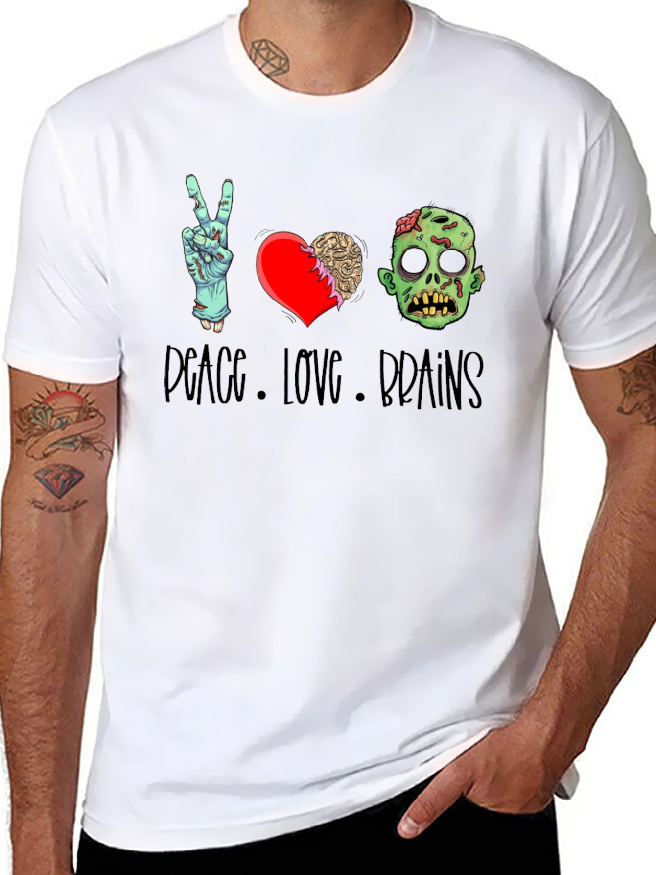 Peace Love Brains Graphic Tee