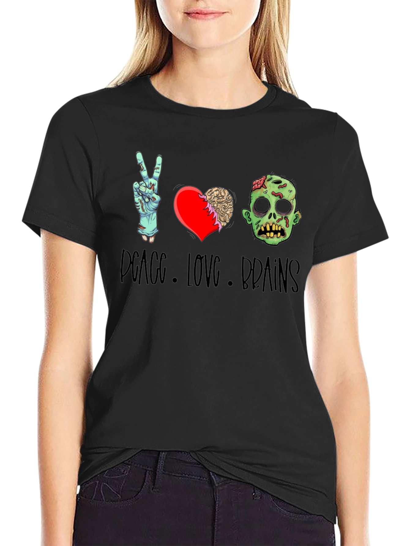 Peace Love Brains Graphic Tee