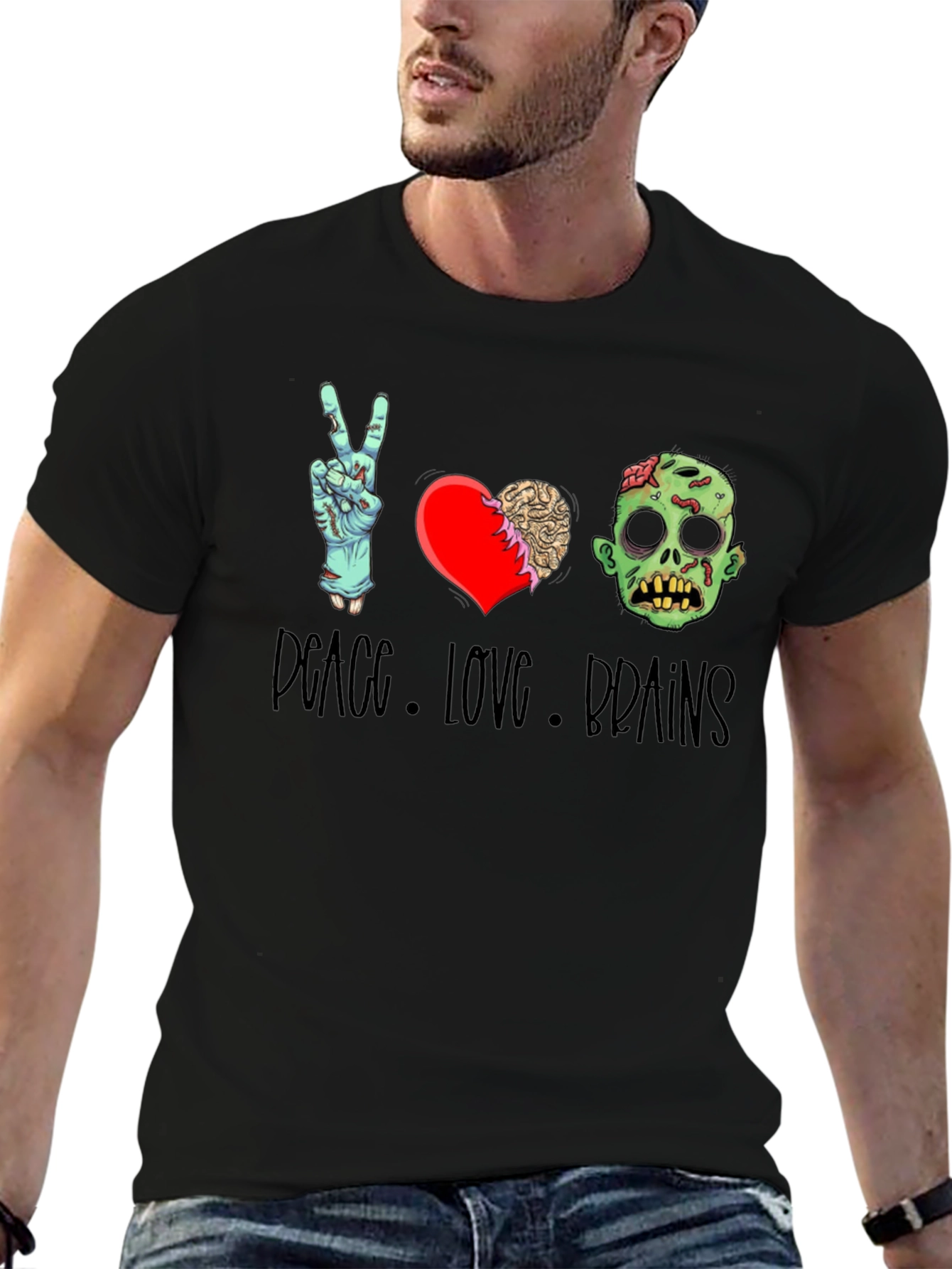 Peace Love Brains Graphic Tee