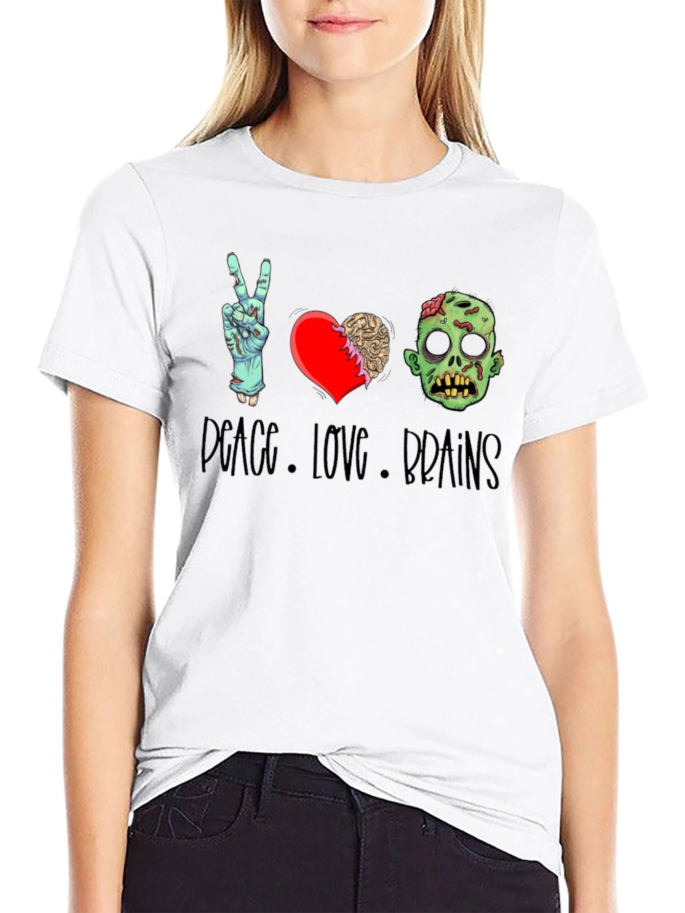 Peace Love Brains Graphic Tee