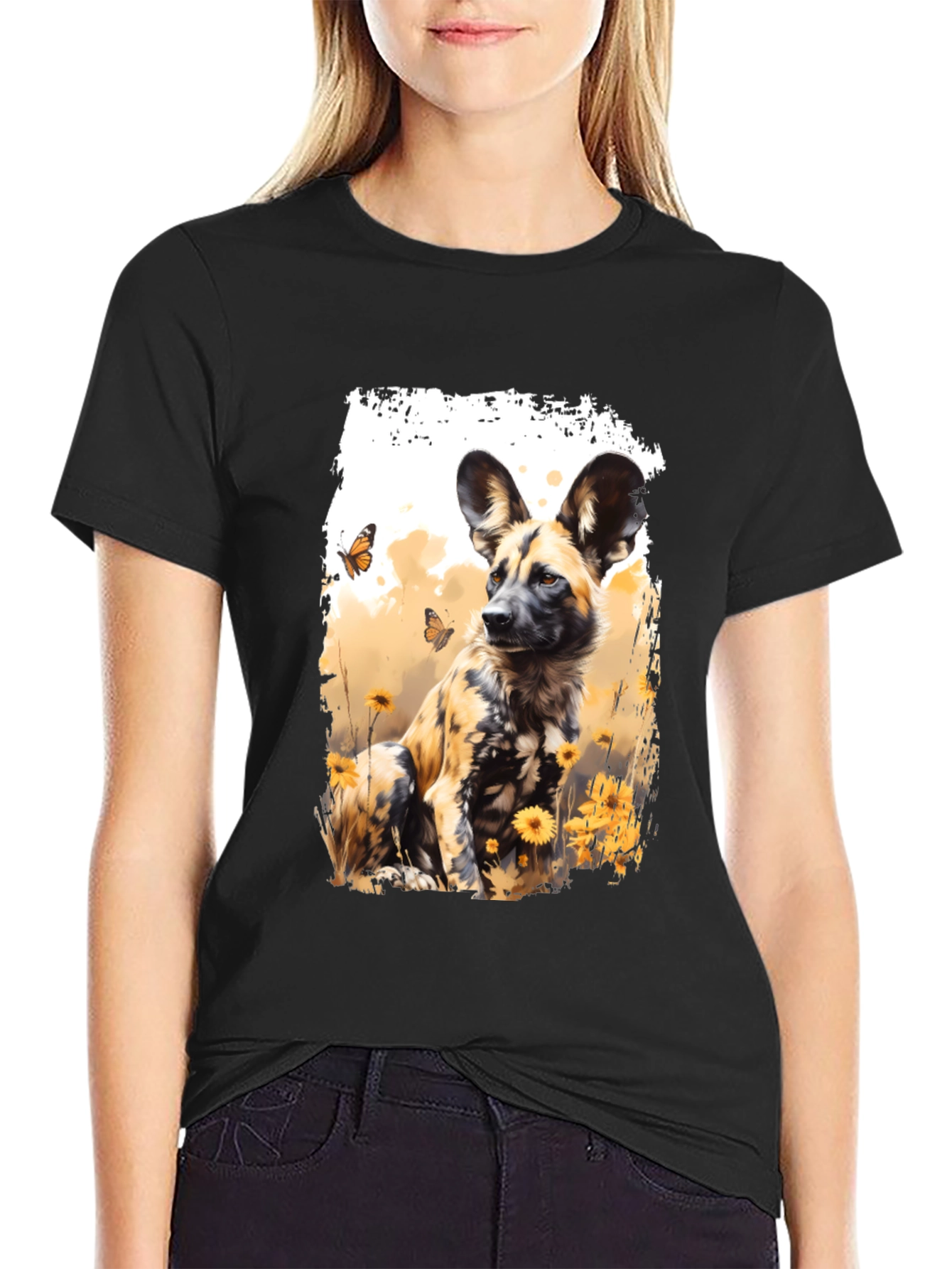 African Painted Dog Art T-Shirt – Wildlife Graphic Tee Gift
