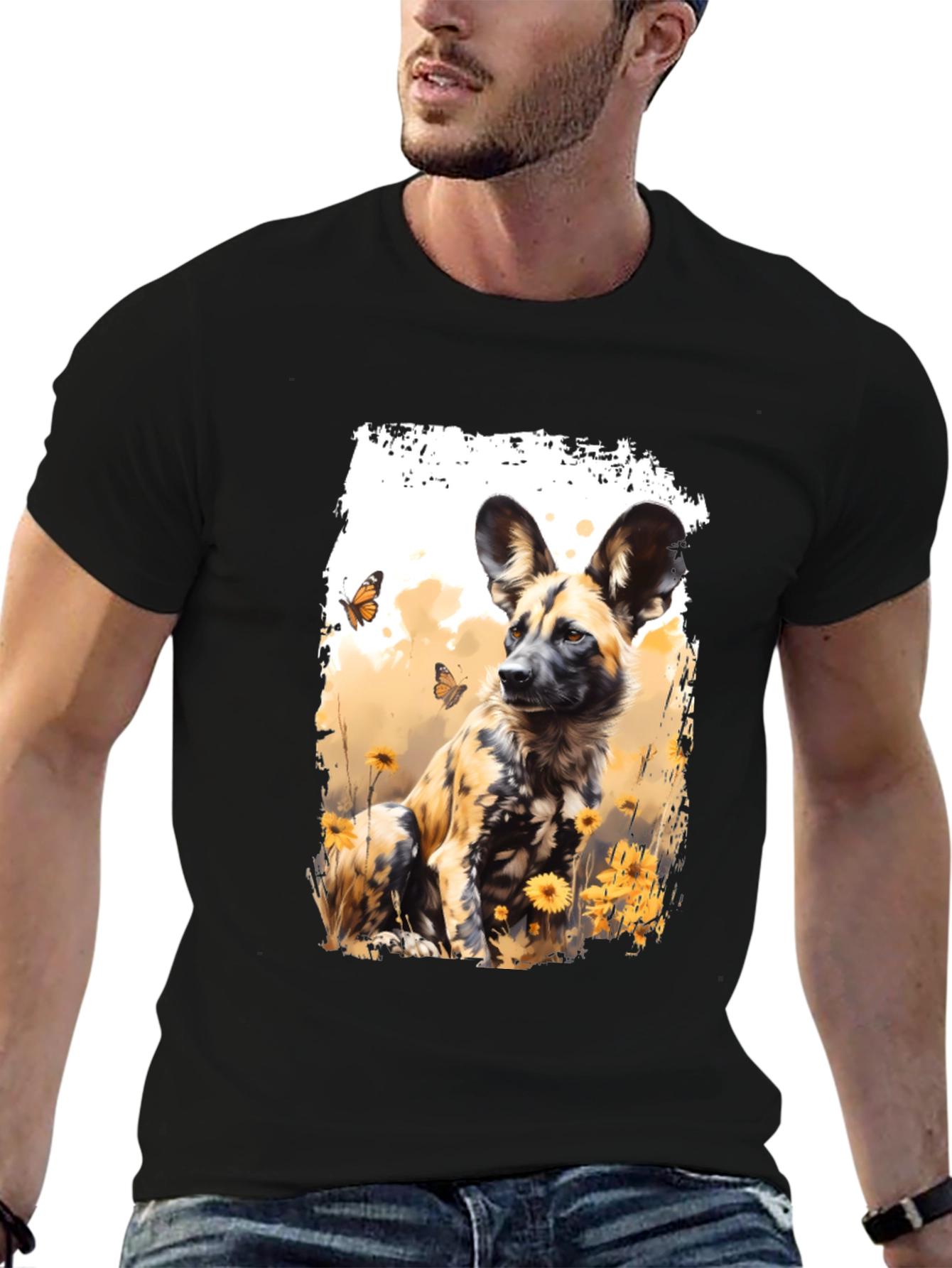 African Painted Dog Art T-Shirt – Wildlife Graphic Tee Gift