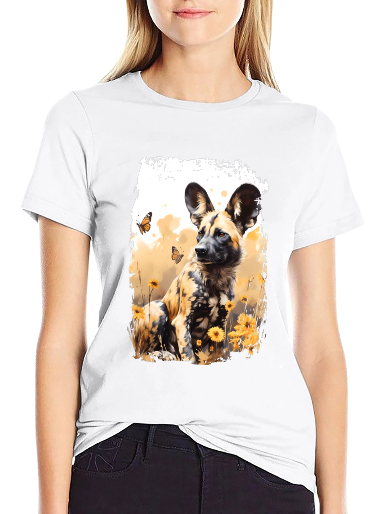 African Painted Dog Art T-Shirt – Wildlife Graphic Tee Gift