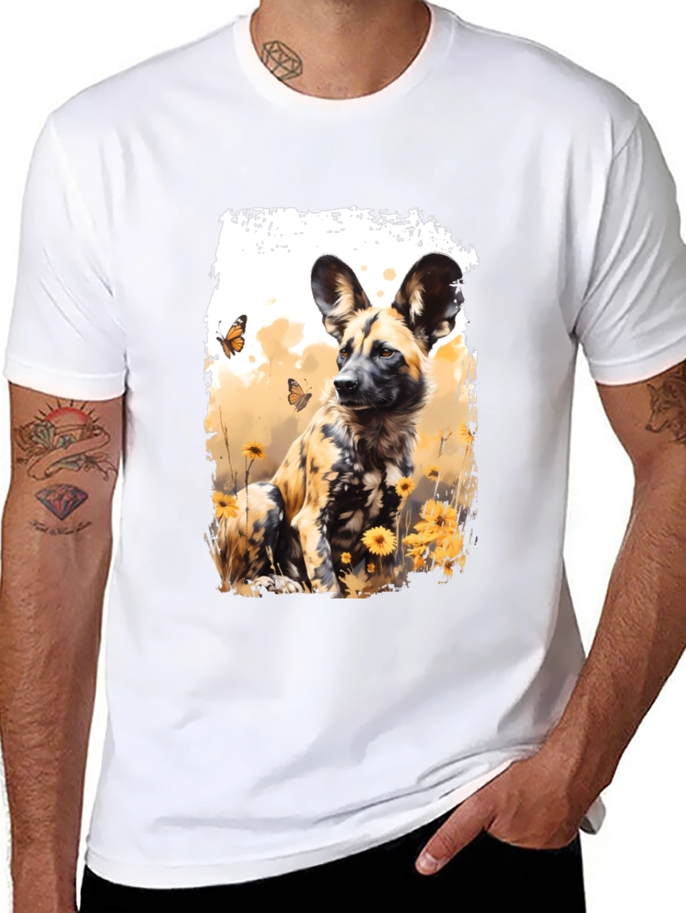 African Painted Dog Art T-Shirt – Wildlife Graphic Tee Gift