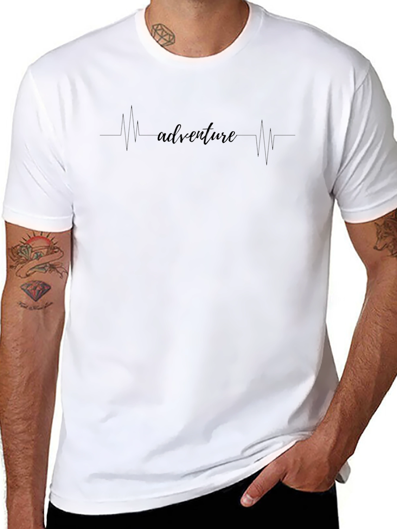 Adventure Heartbeat Tee - Black Graphic T-Shirt