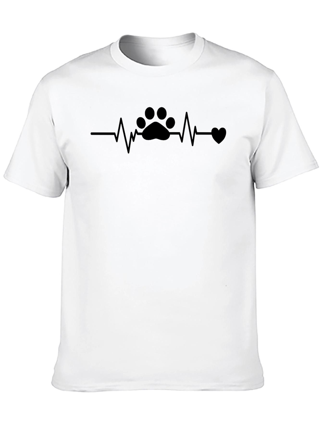 Heartbeat Paw Print T-Shirt – Dog & Cat Lover Graphic Tee Gift