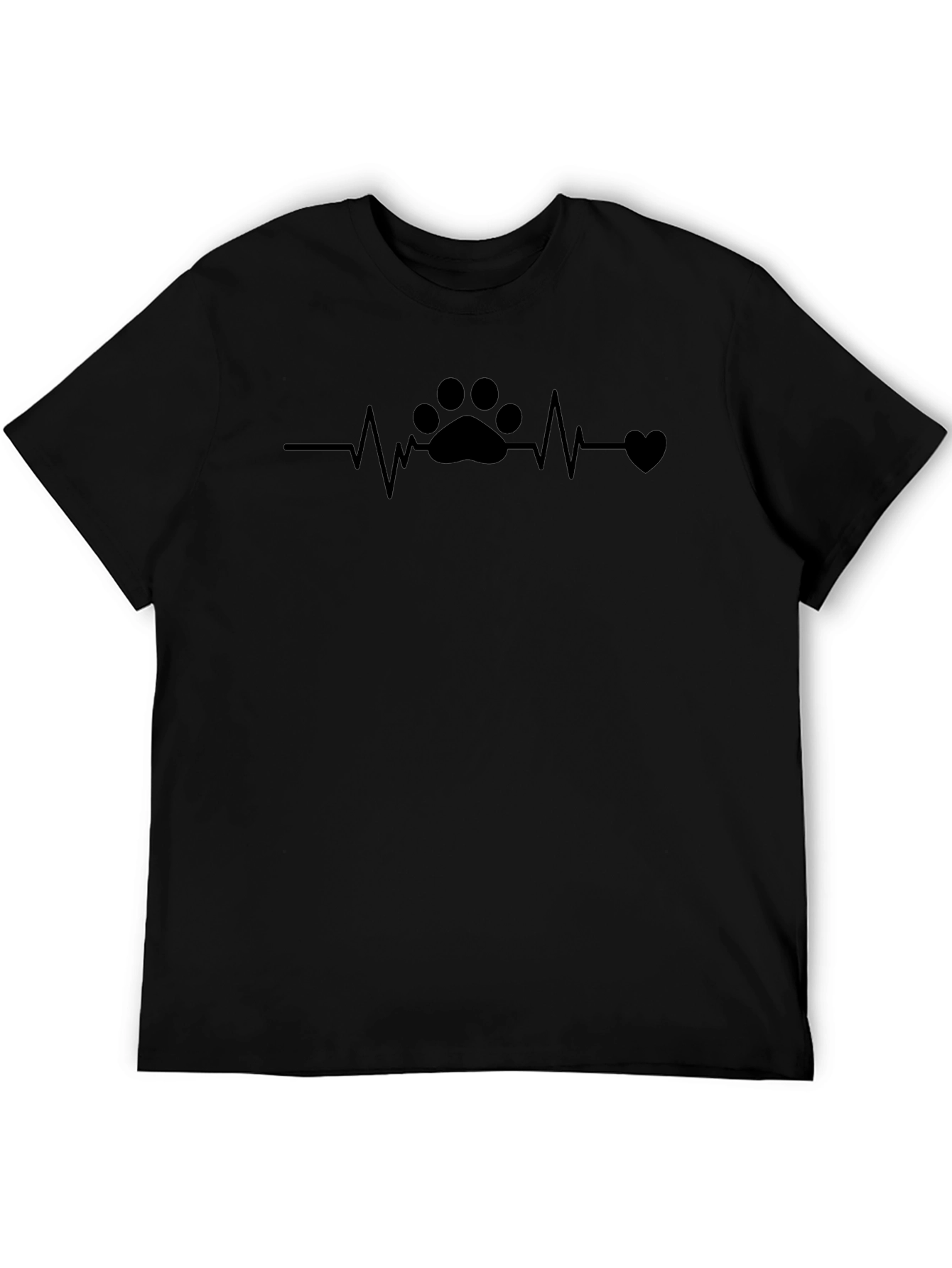 Heartbeat Paw Print T-Shirt – Dog & Cat Lover Graphic Tee Gift