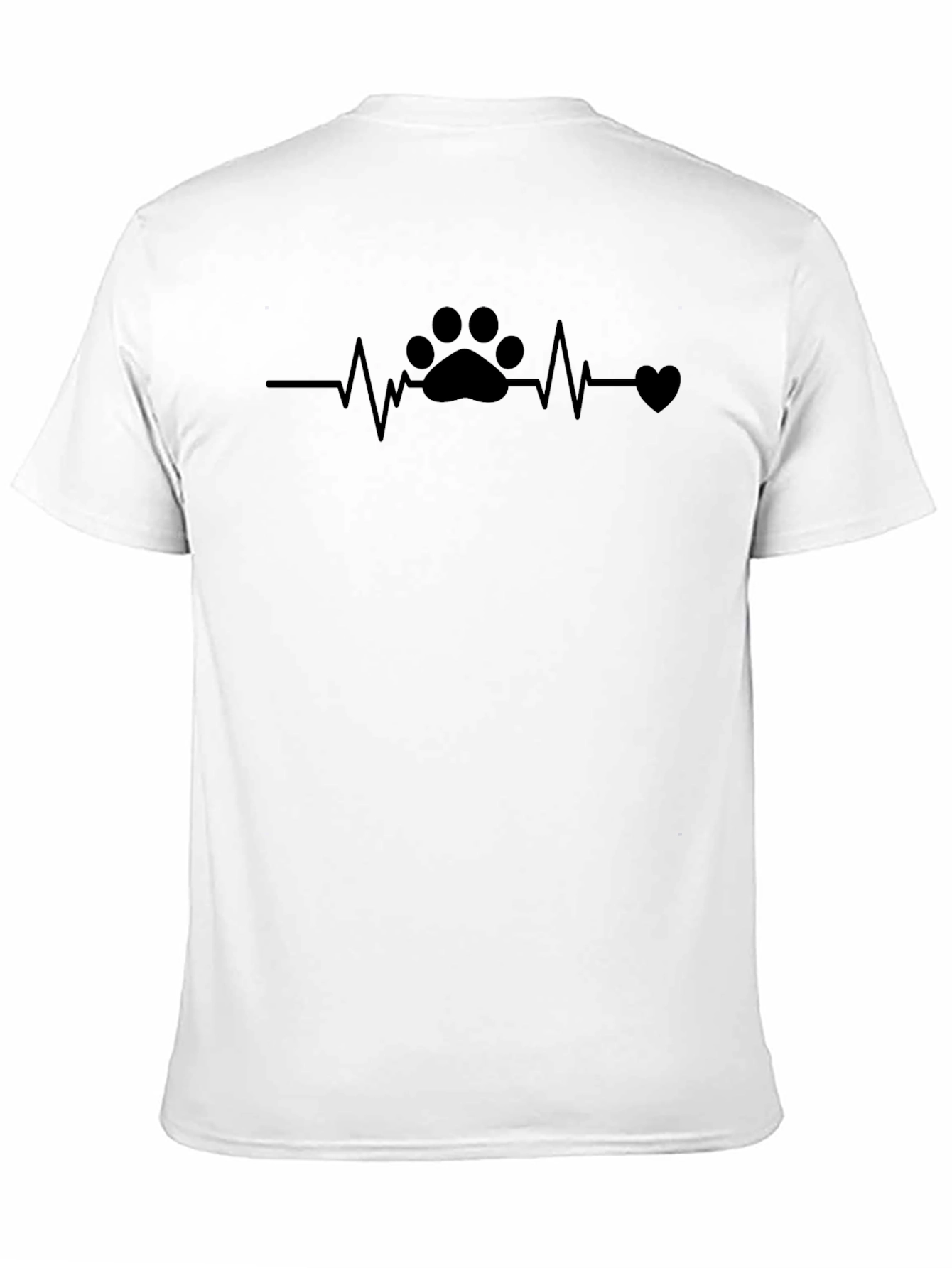 Heartbeat Paw Print T-Shirt – Dog & Cat Lover Graphic Tee Gift