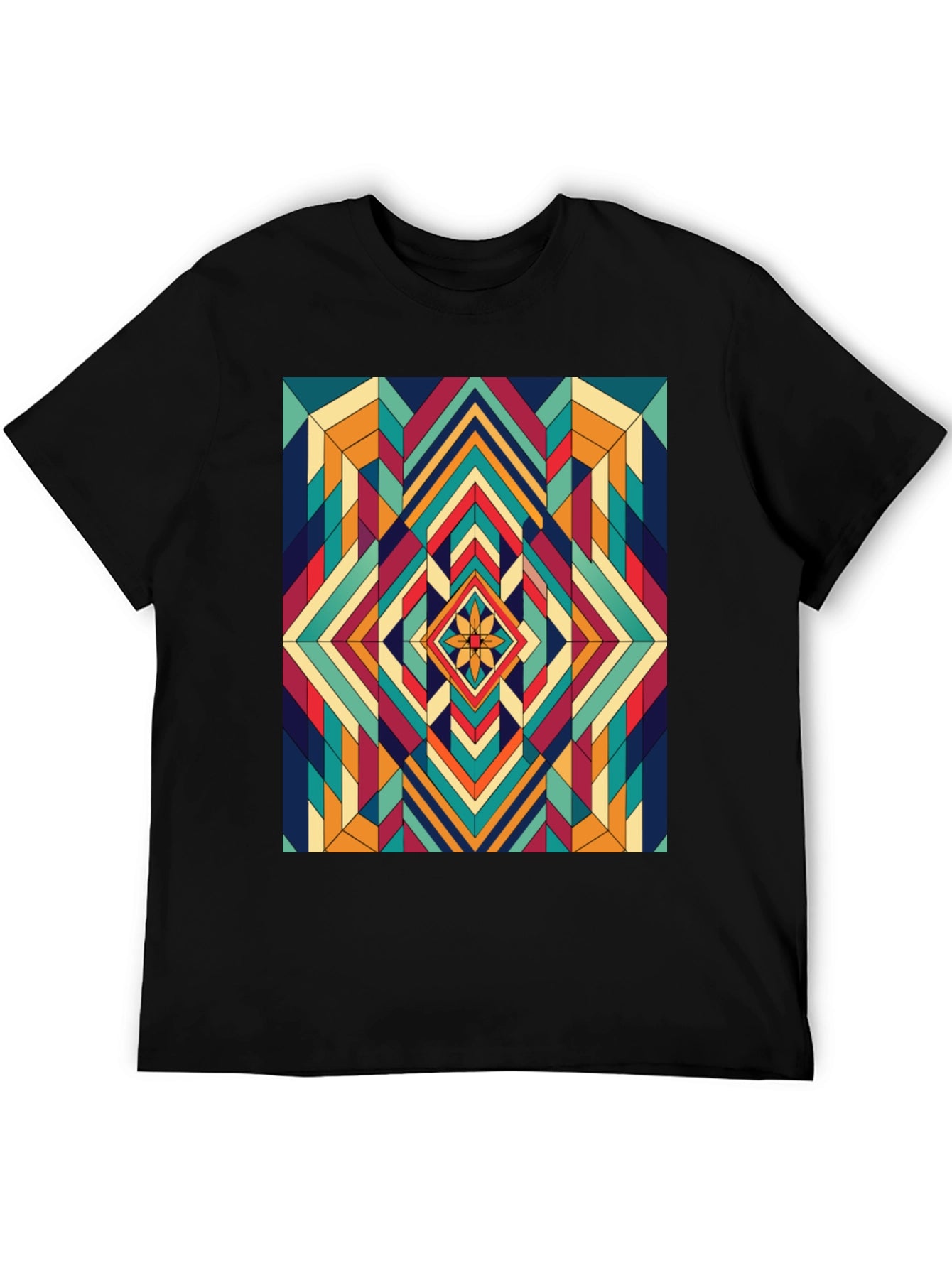 Geometric Diamond Pattern T-Shirt