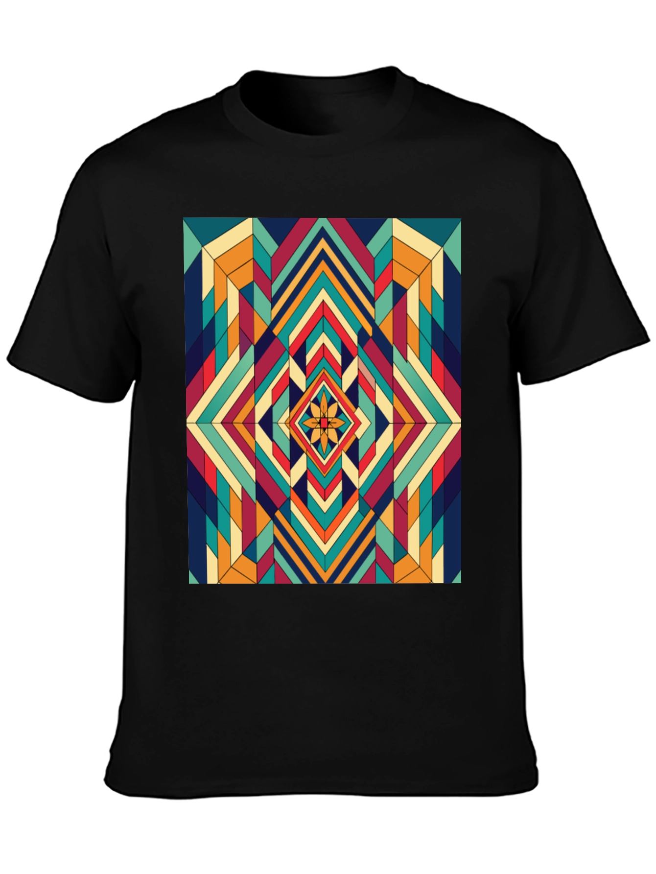 Geometric Diamond Pattern T-Shirt