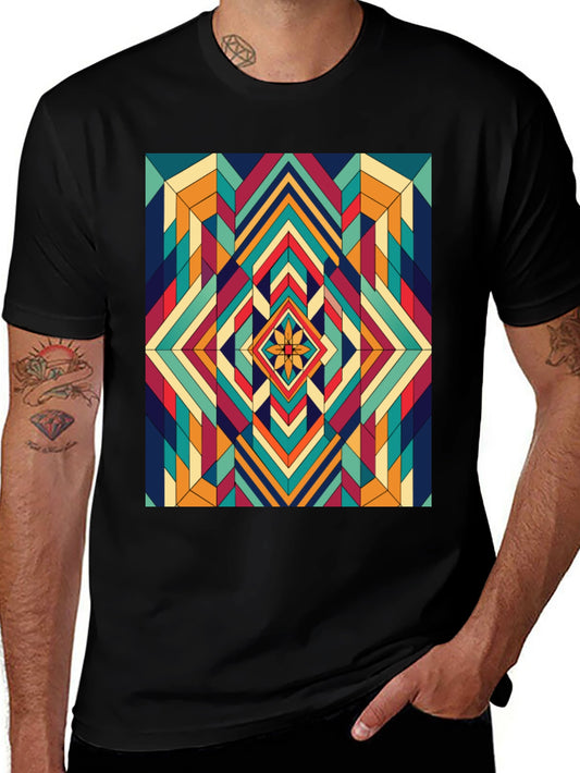 Geometric Diamond Pattern T-Shirt