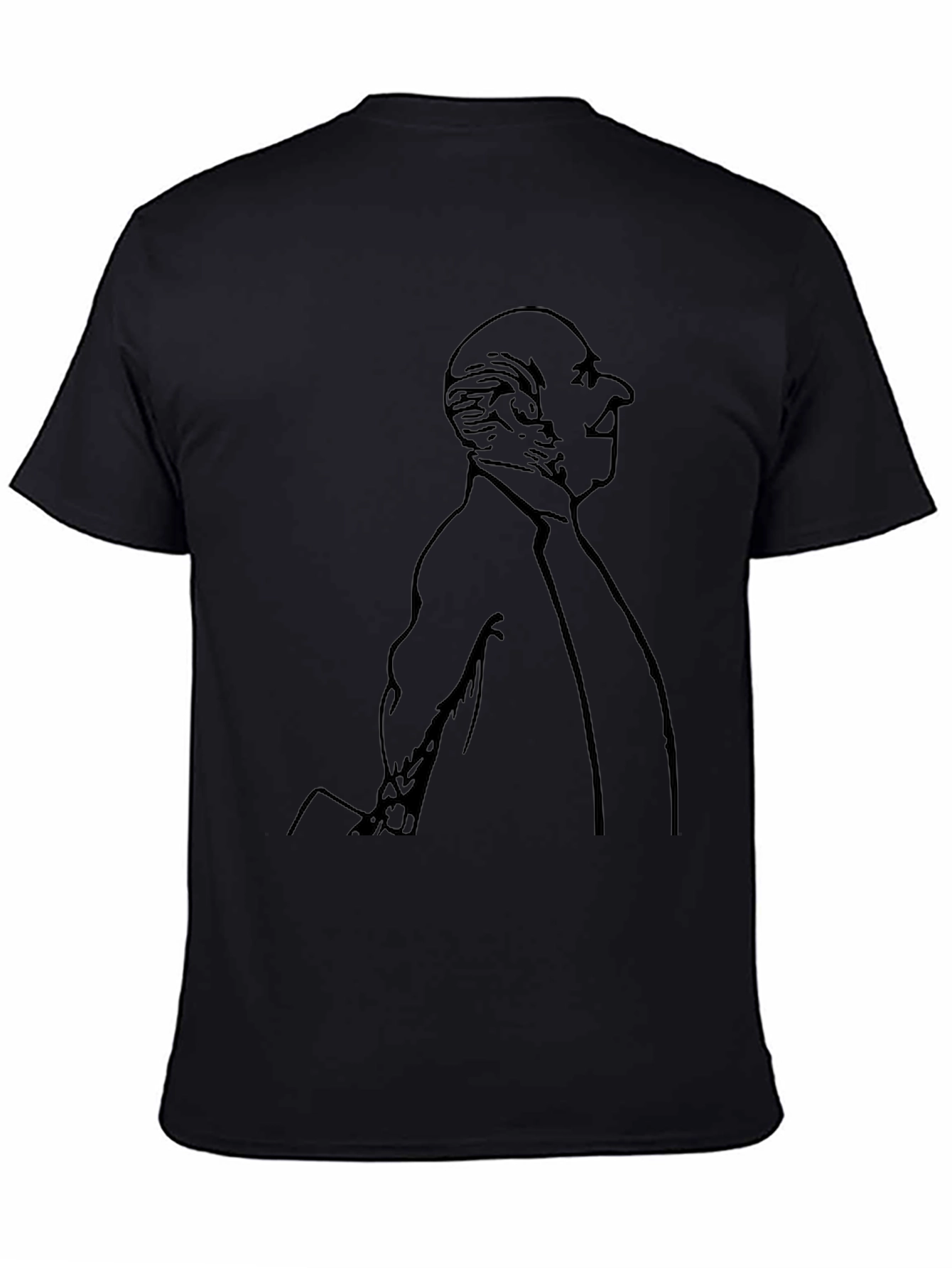 Gentleman Portrait Graphic Tee - Black