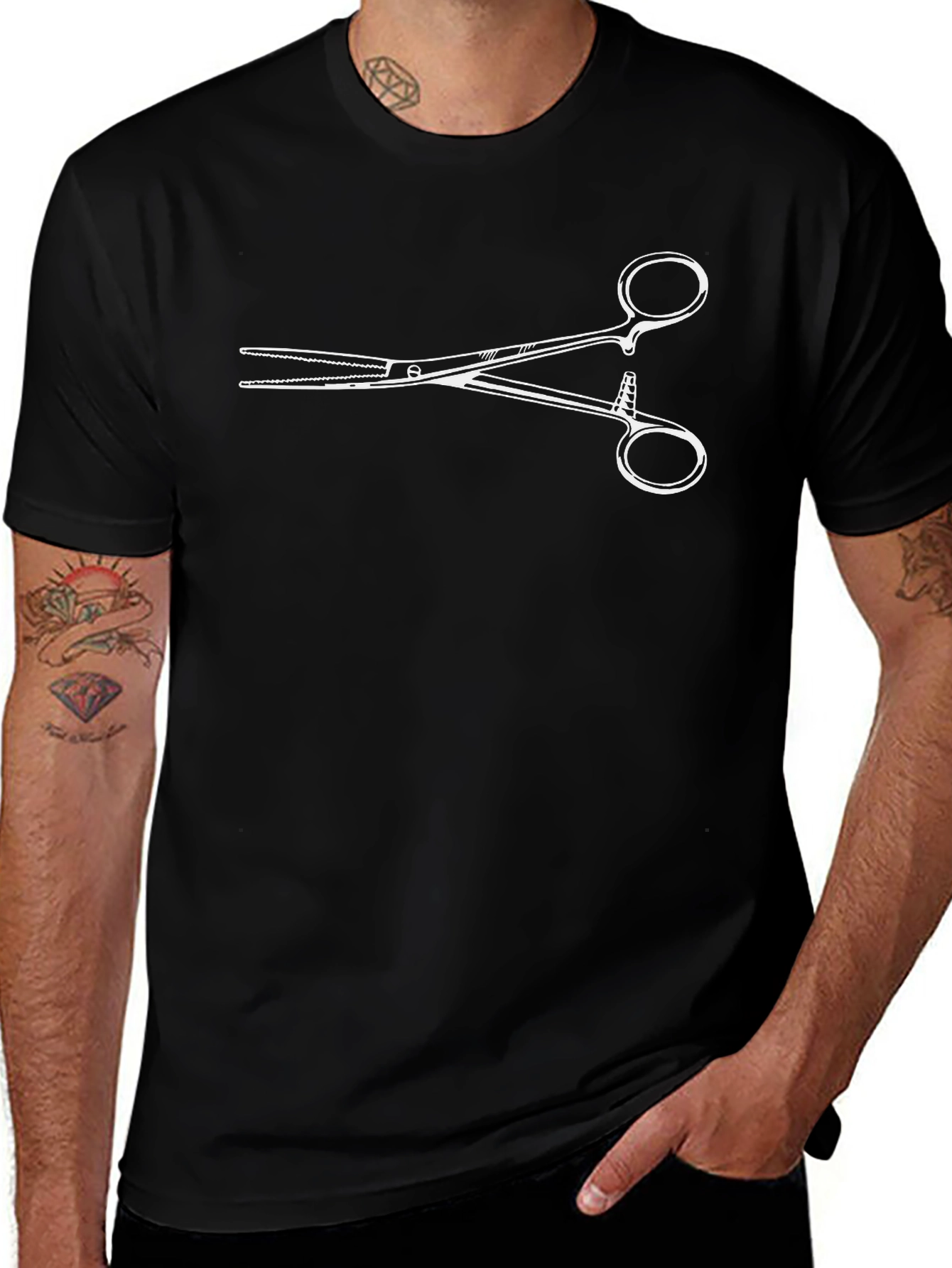 Surgical Instrument Graphic T-Shirt - Black Cotton Tee