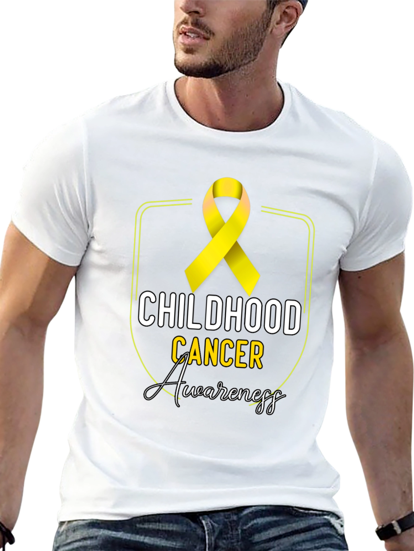 Childhood Cancer Awareness T-Shirt - Gold Ribbon