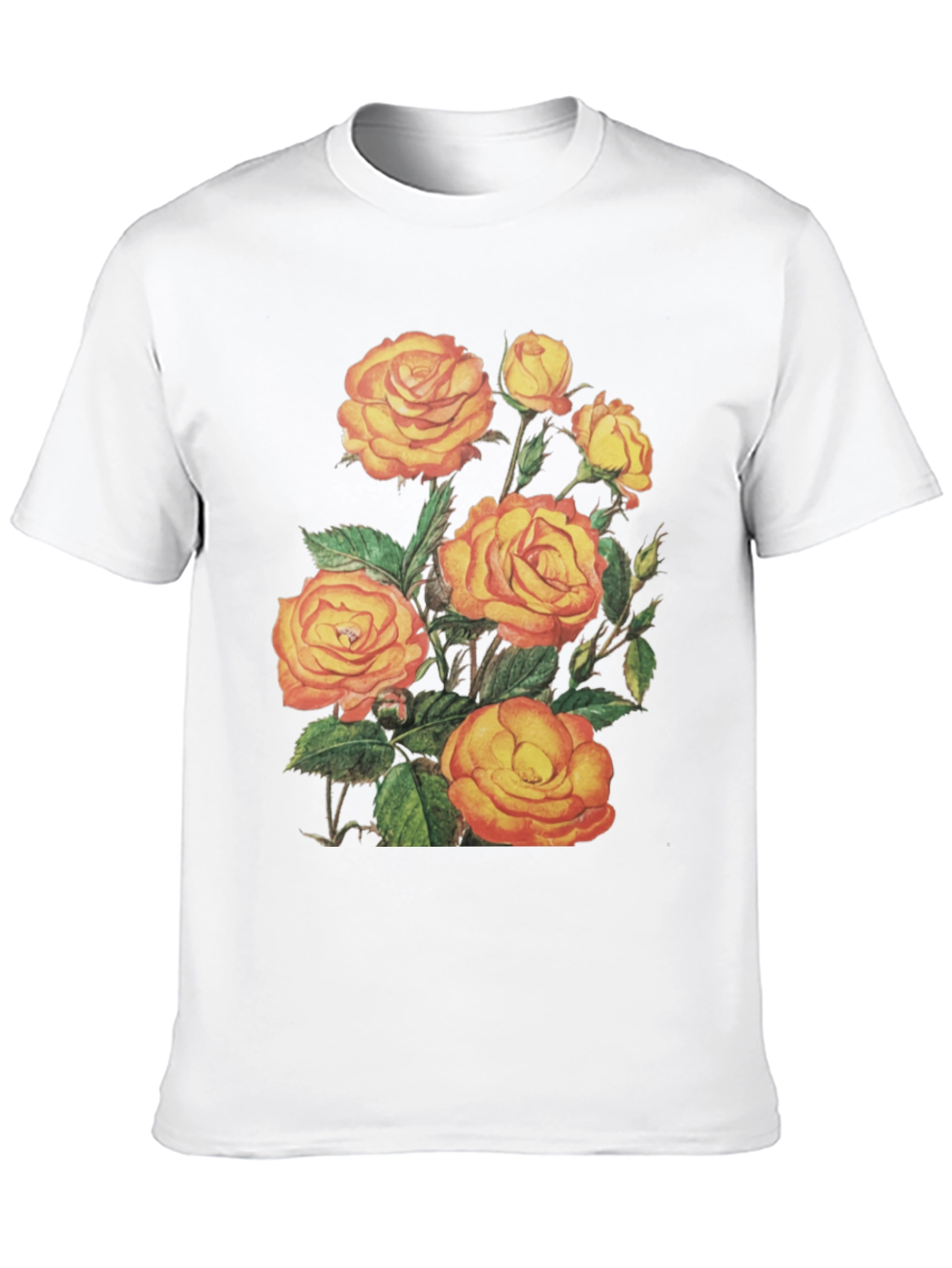 Floral Roses Graphic Tee - Mens Black T-Shirt