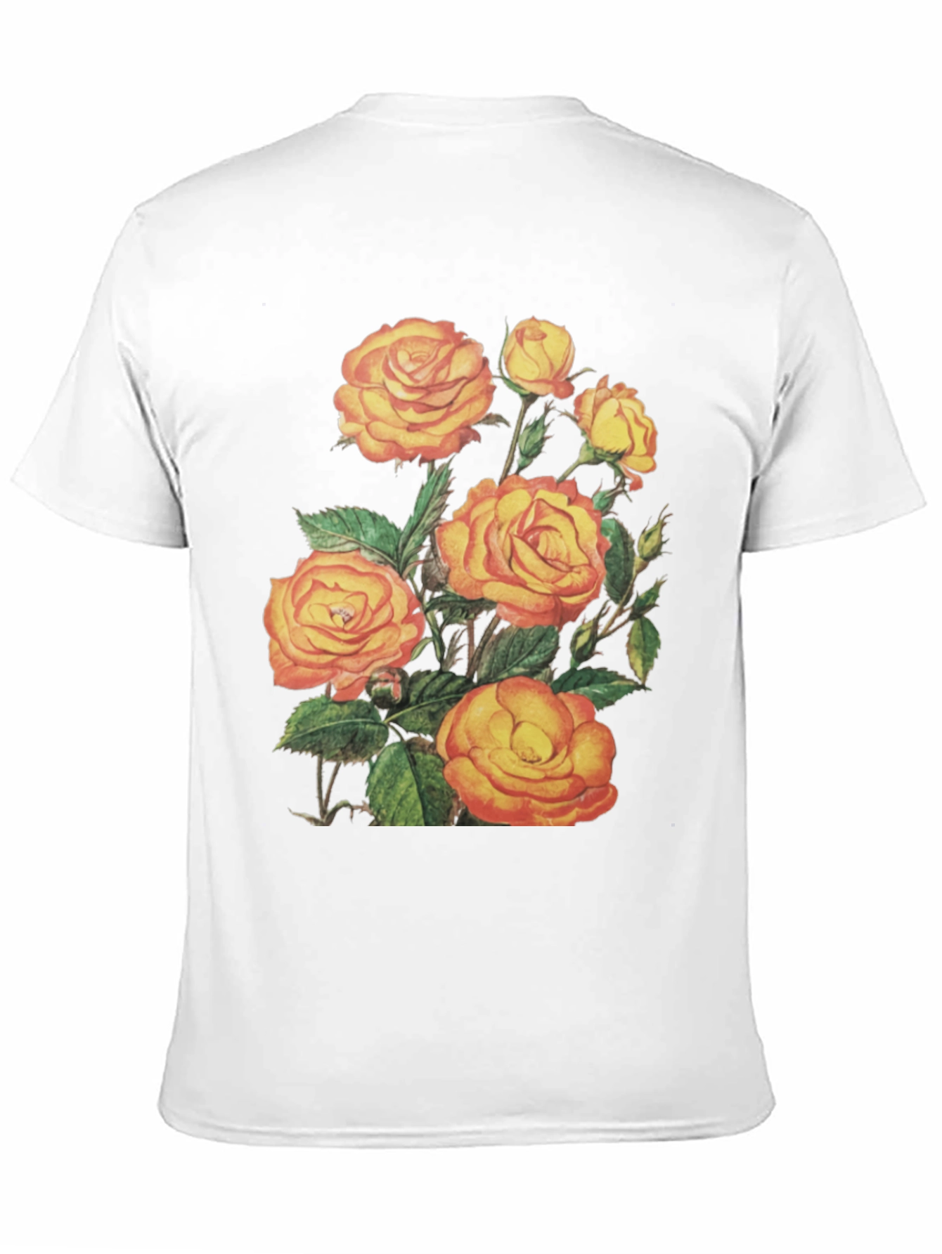 Floral Roses Graphic Tee - Mens Black T-Shirt