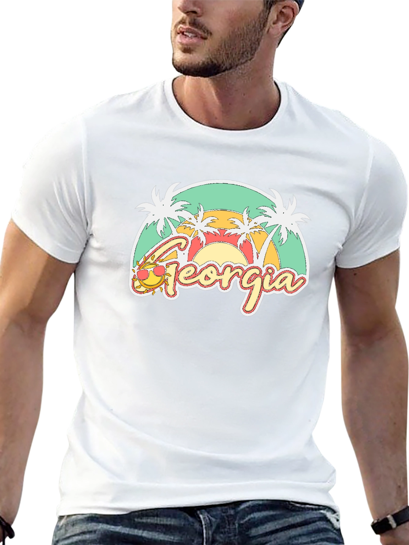 Georgia Palm Tee - Retro Summer T-Shirt