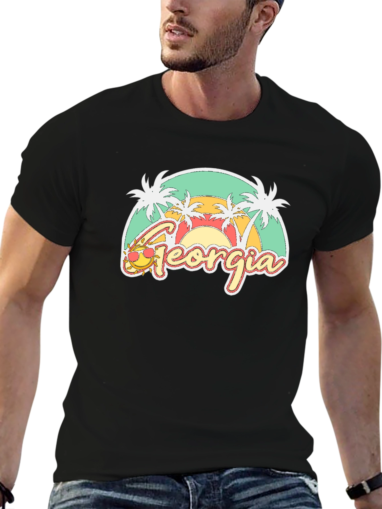 Georgia Palm Tee - Retro Summer T-Shirt