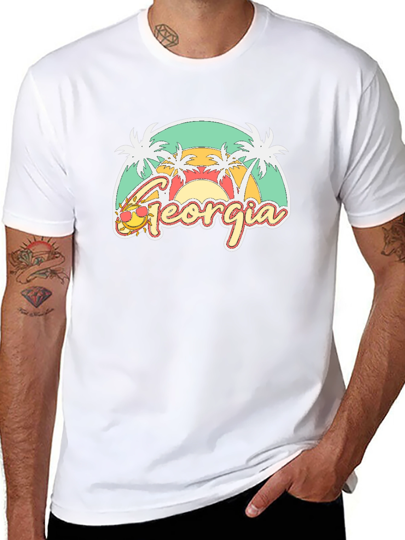 Georgia Palm Tee - Retro Summer T-Shirt