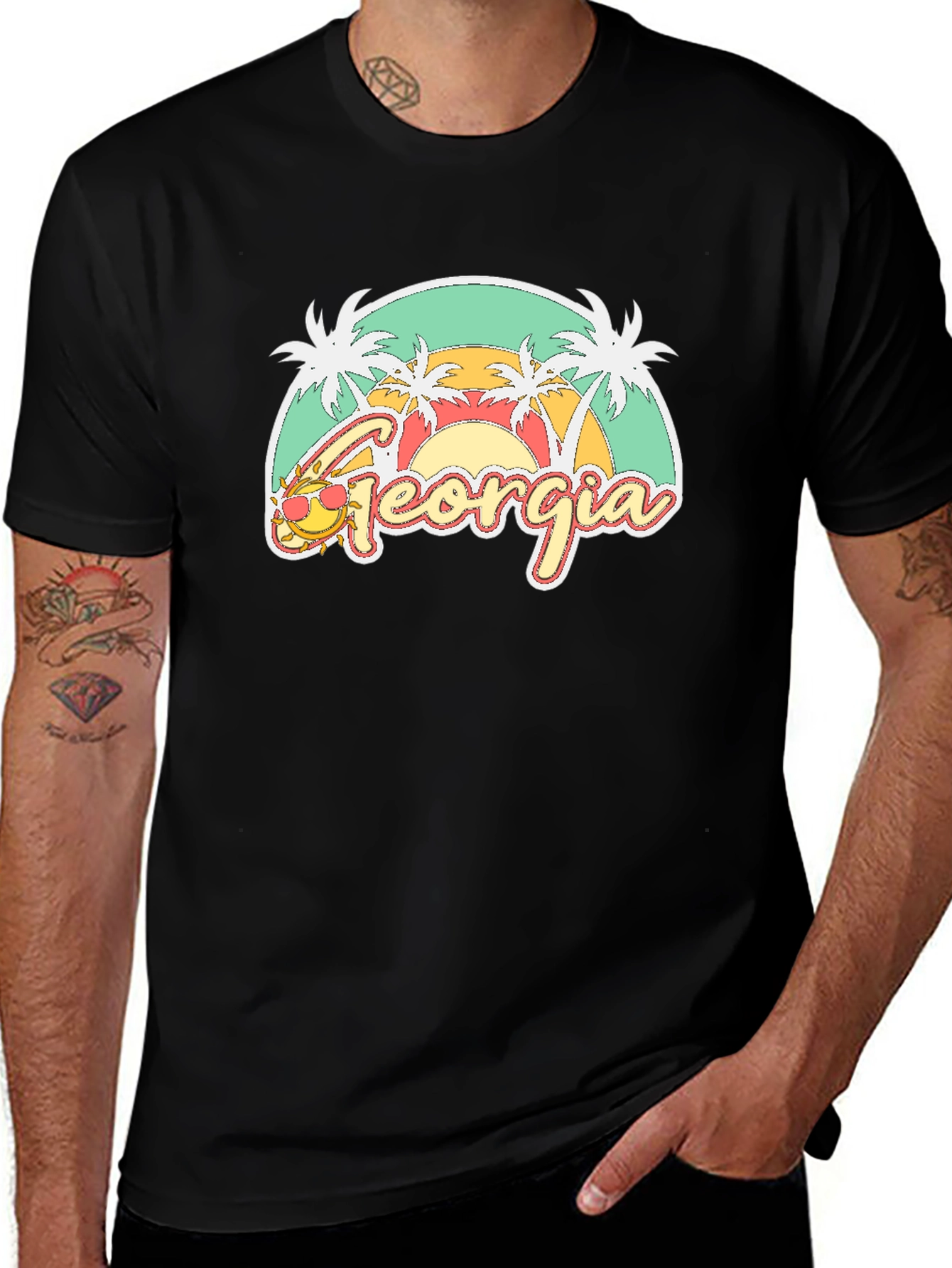 Georgia Palm Tee - Retro Summer T-Shirt