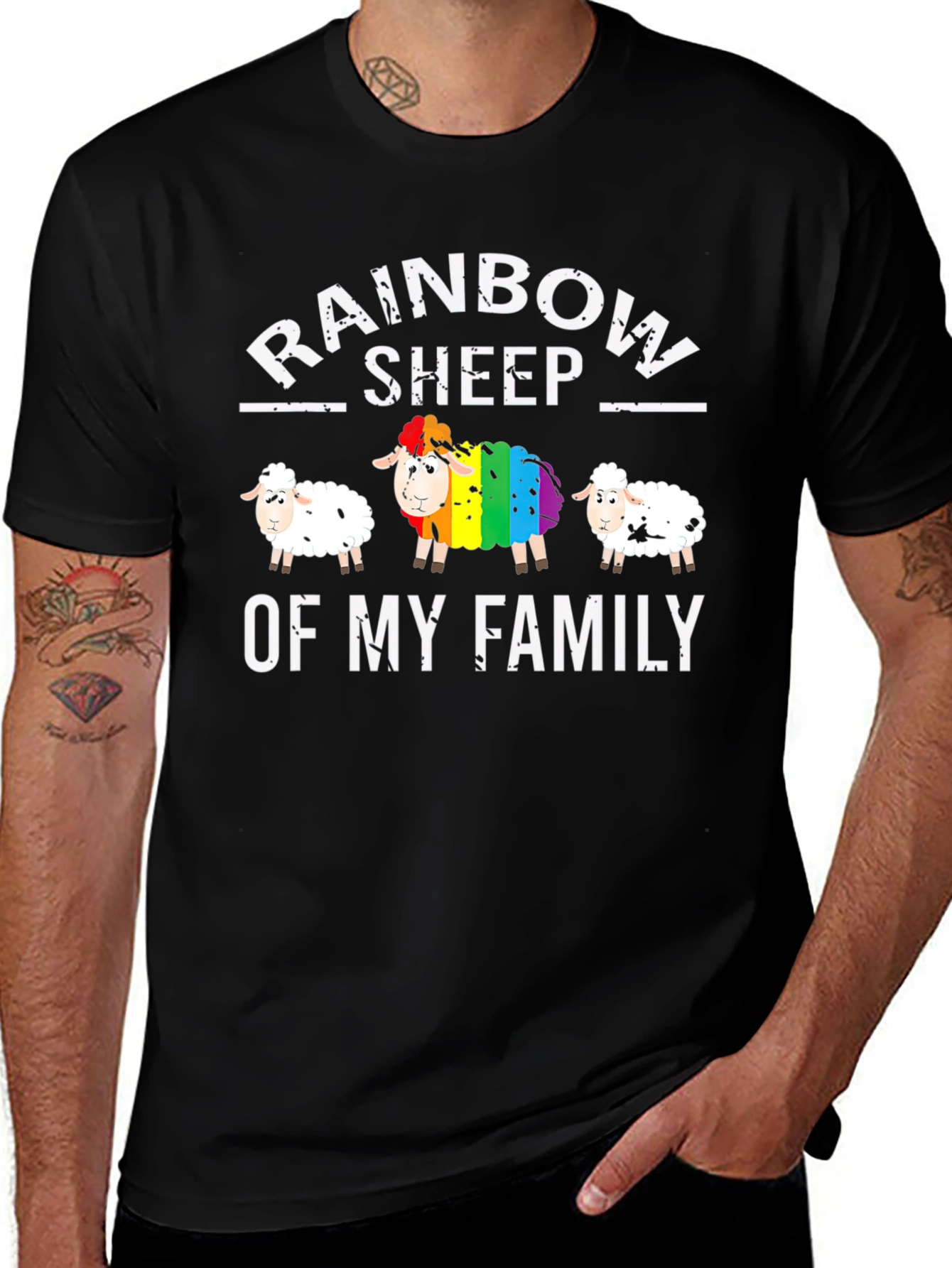 Rainbow Sheep Family T-Shirt Pride LGBT Tee
