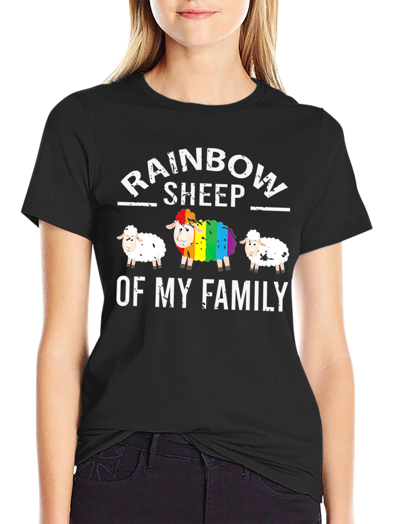 Rainbow Sheep Family T-Shirt Pride LGBT Tee