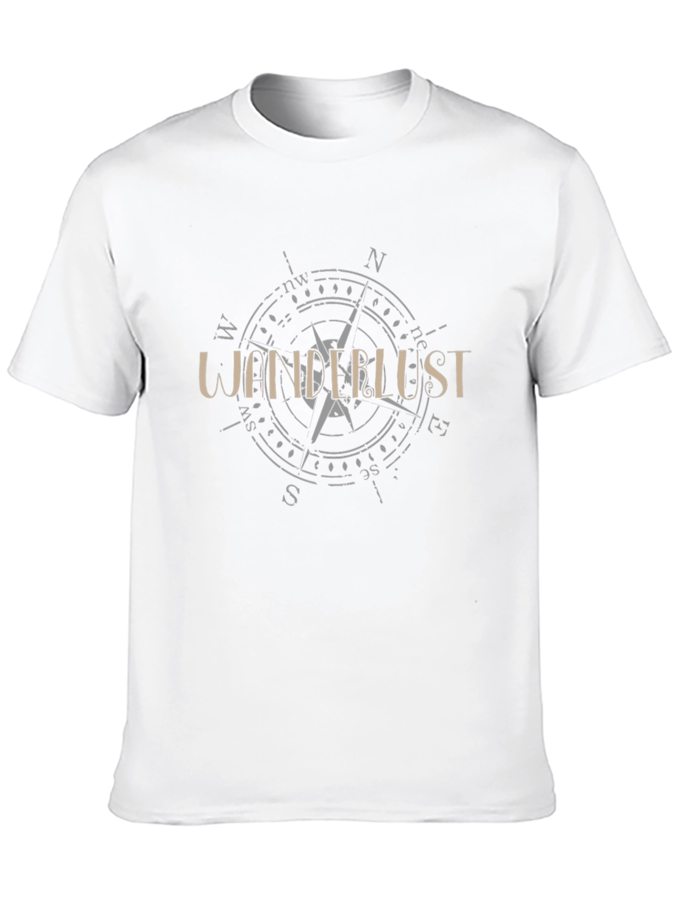 Wanderlust Compass Graphic Tee - Black Cotton Shirt
