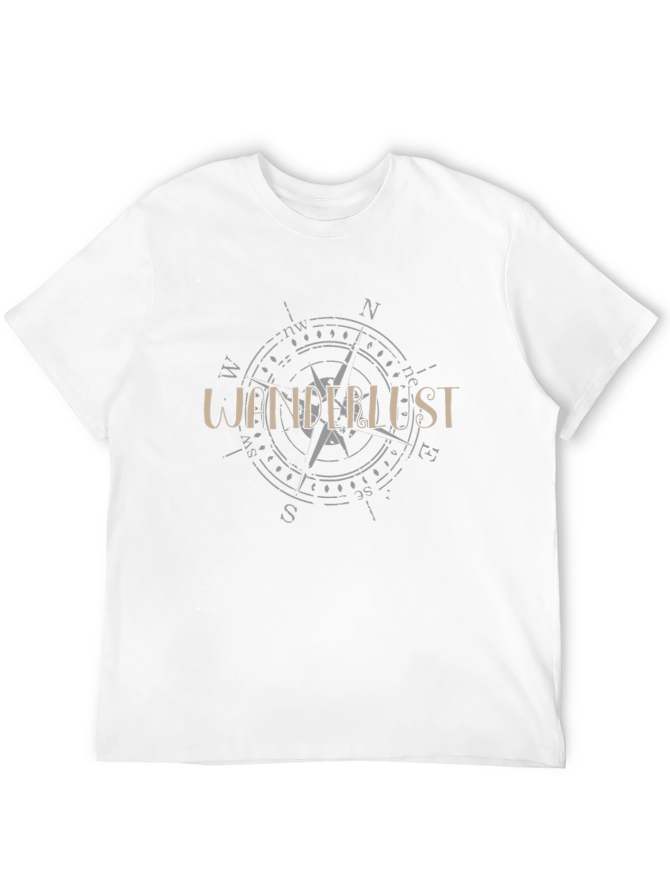 Wanderlust Compass Graphic Tee - Black Cotton Shirt
