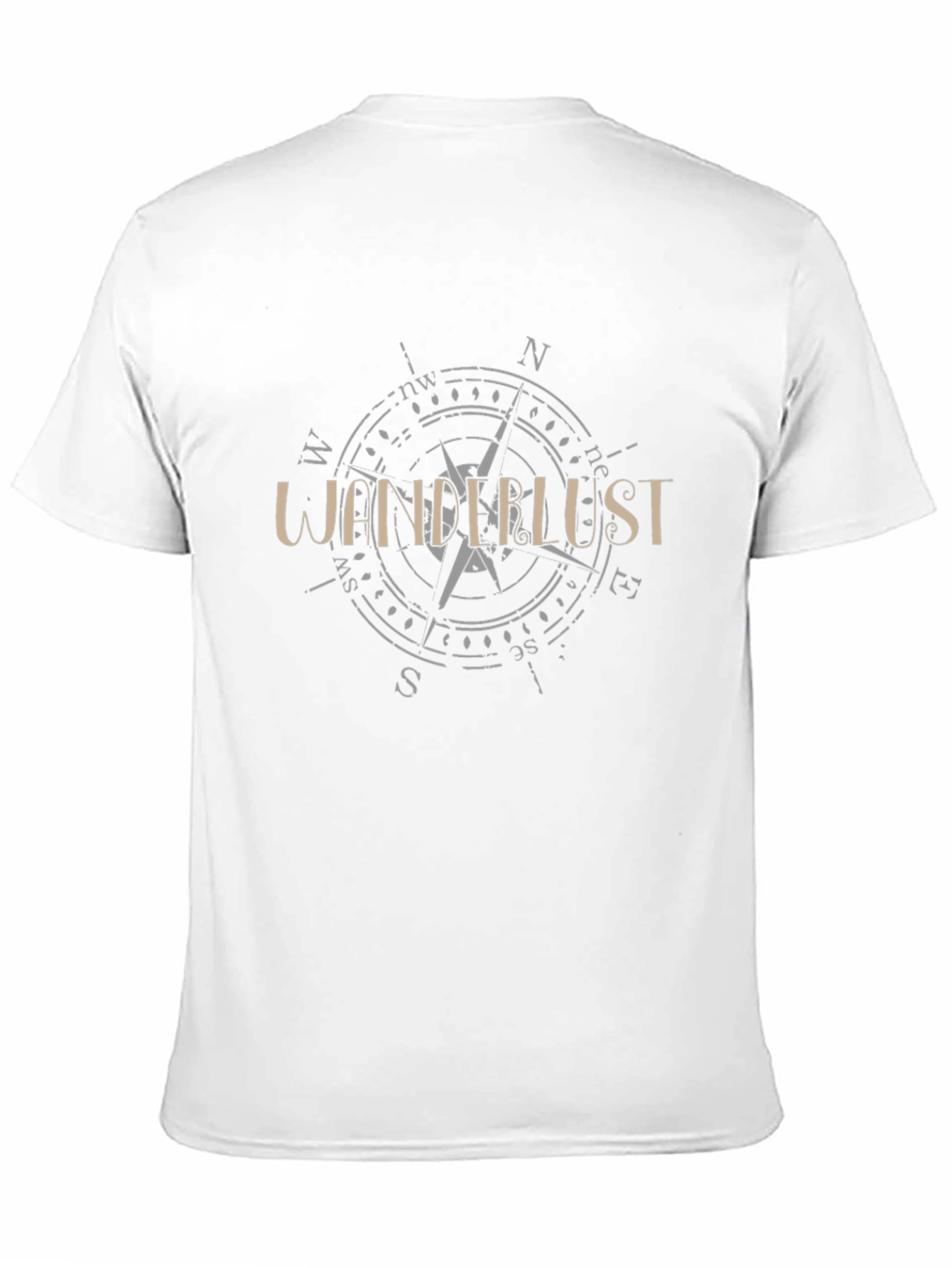 Wanderlust Compass Graphic Tee - Black Cotton Shirt
