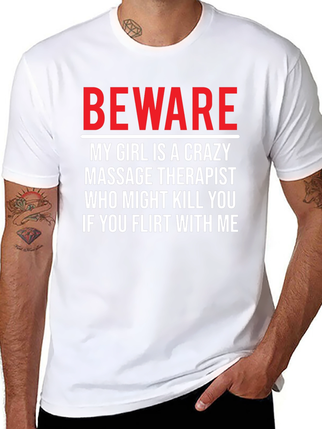 Beware Crazy Massage Therapist Graphic T-Shirt