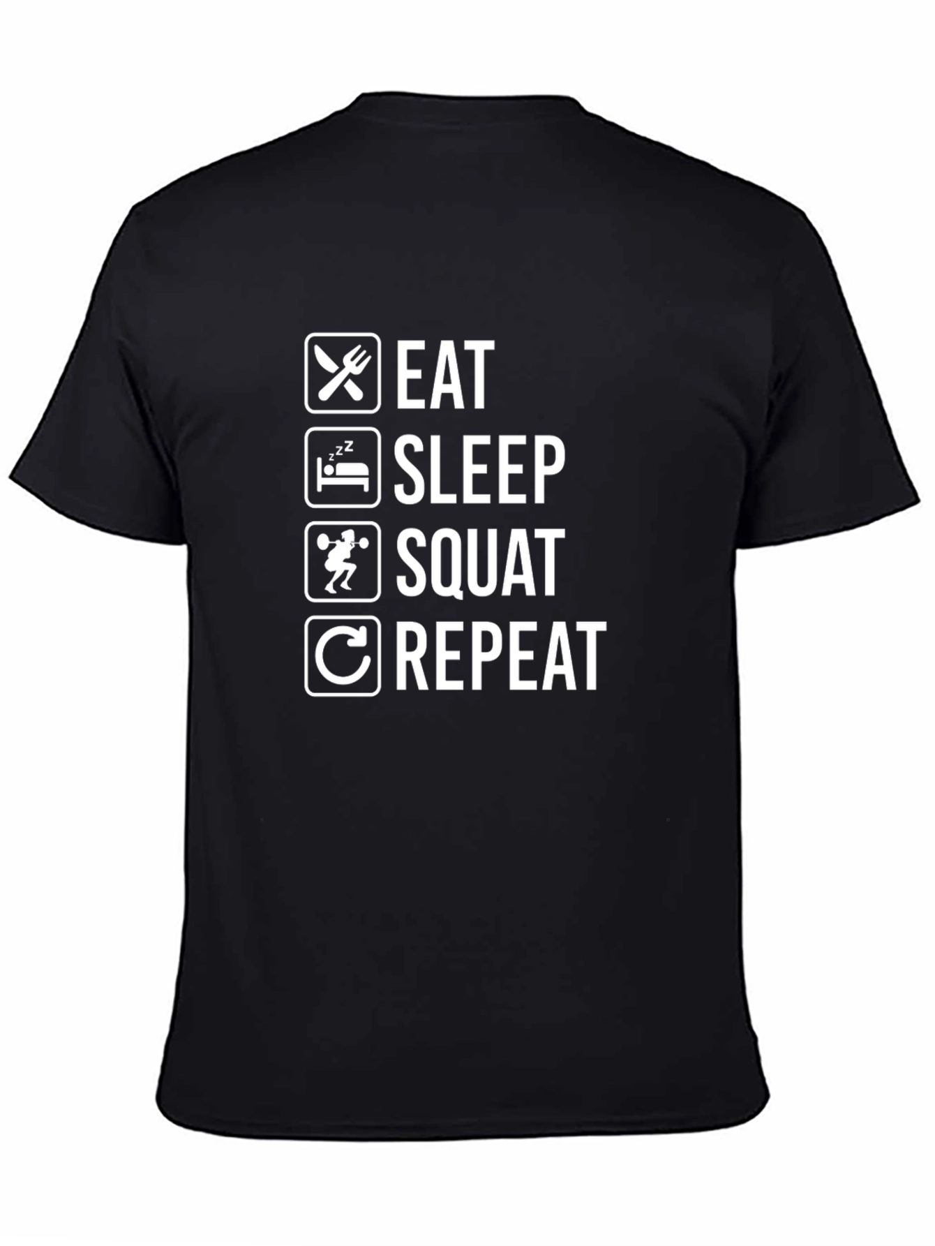 Eat Sleep Squat Repeat Black T-Shirt