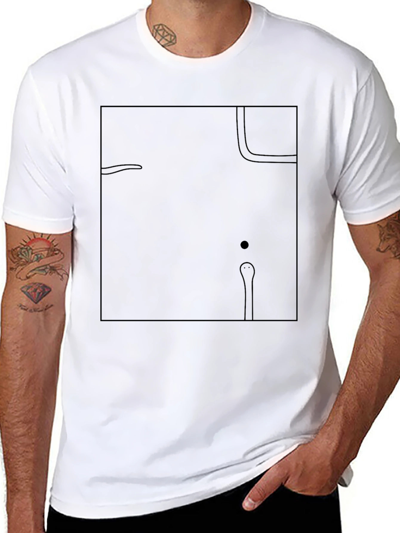 Abstract Black Graphic Tee - Modern Art T-Shirt