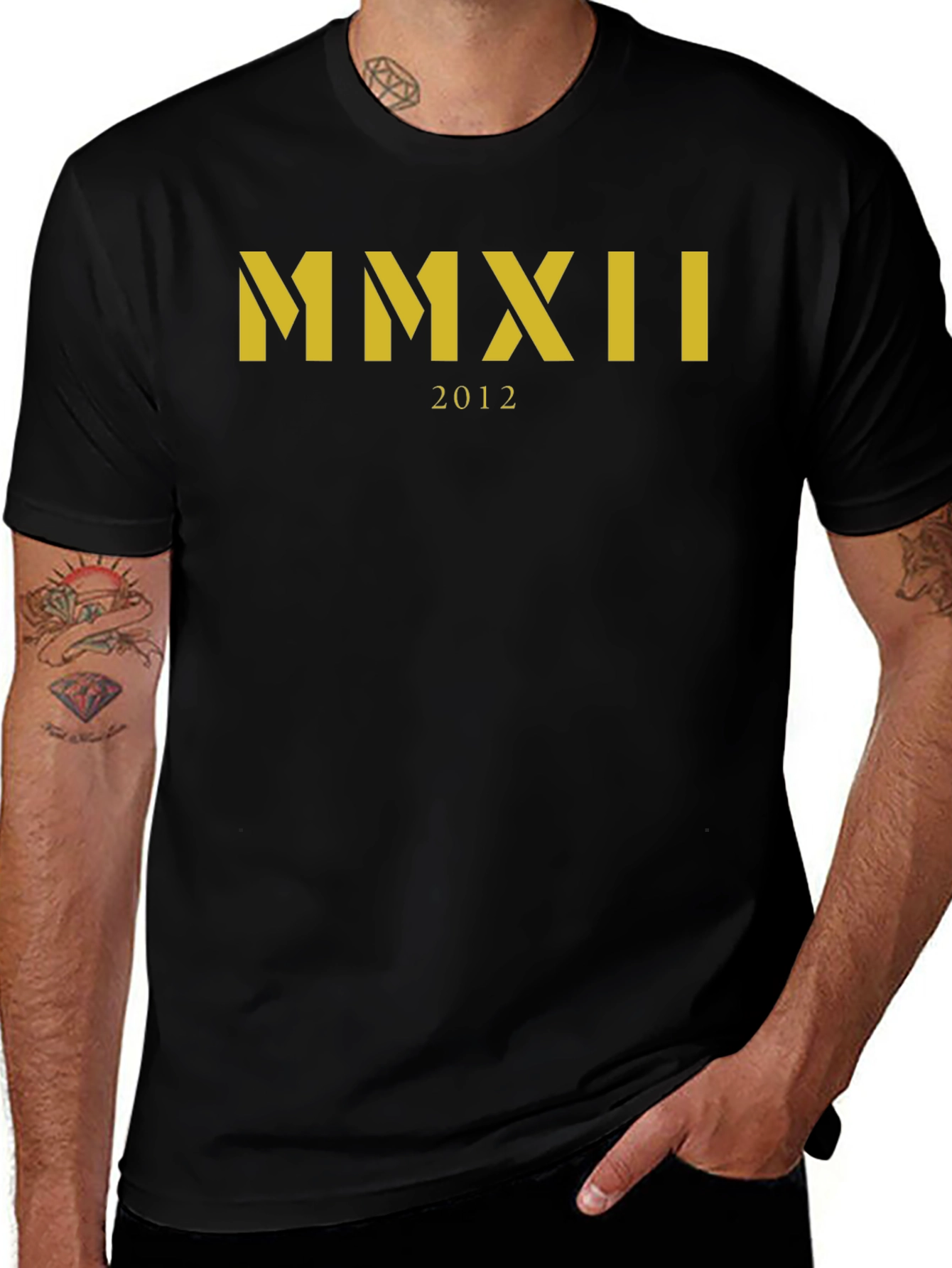 MMXII 2012 Graphic Tee - Black Crew Neck