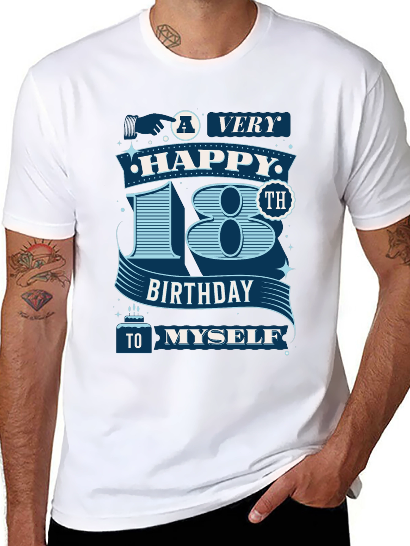 18th Birthday Graphic Tee - Black Cotton