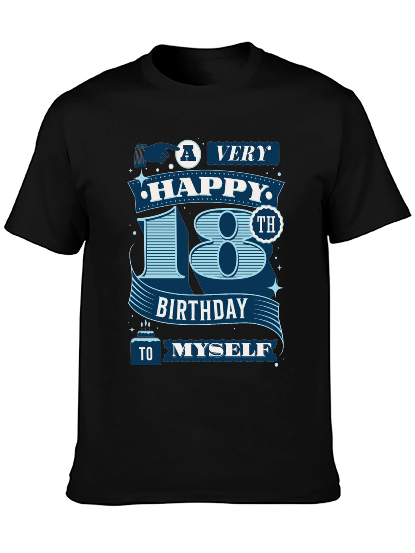 18th Birthday Graphic Tee - Black Cotton