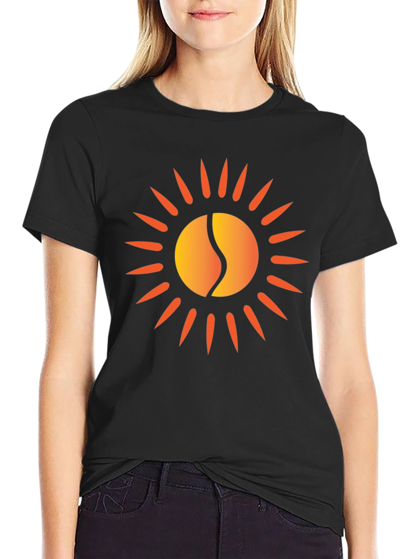 Sun Graphic Tee - Modern Black T-Shirt