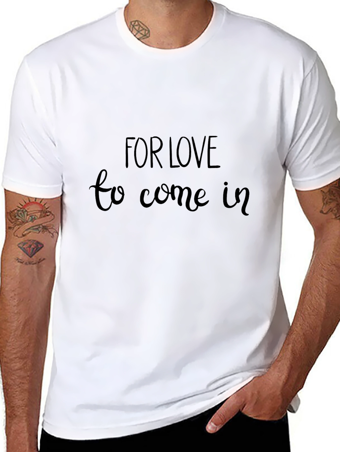 For Love to Come In Black Graphic Tee