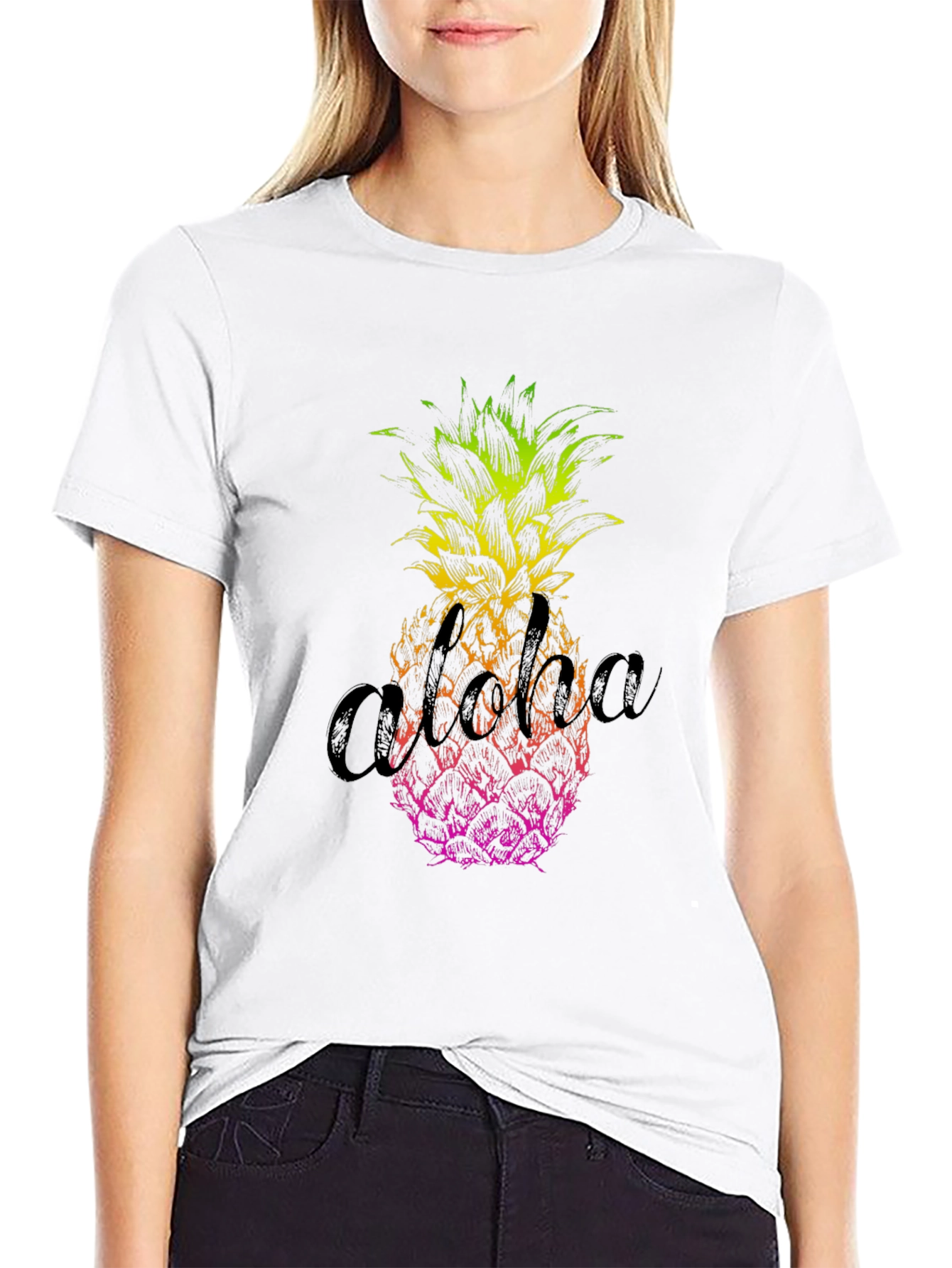 Aloha Pineapple Graphic Tee - Mens Black T-Shirt