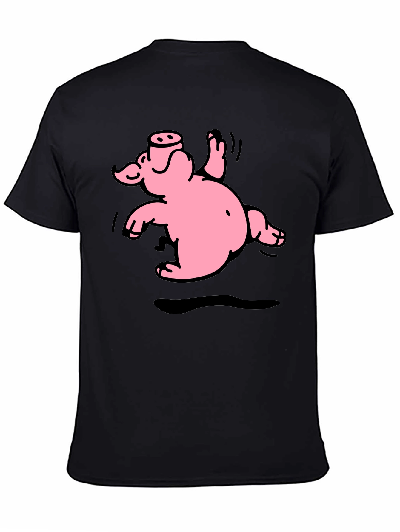 Funny Pig Graphic T-Shirt - Black